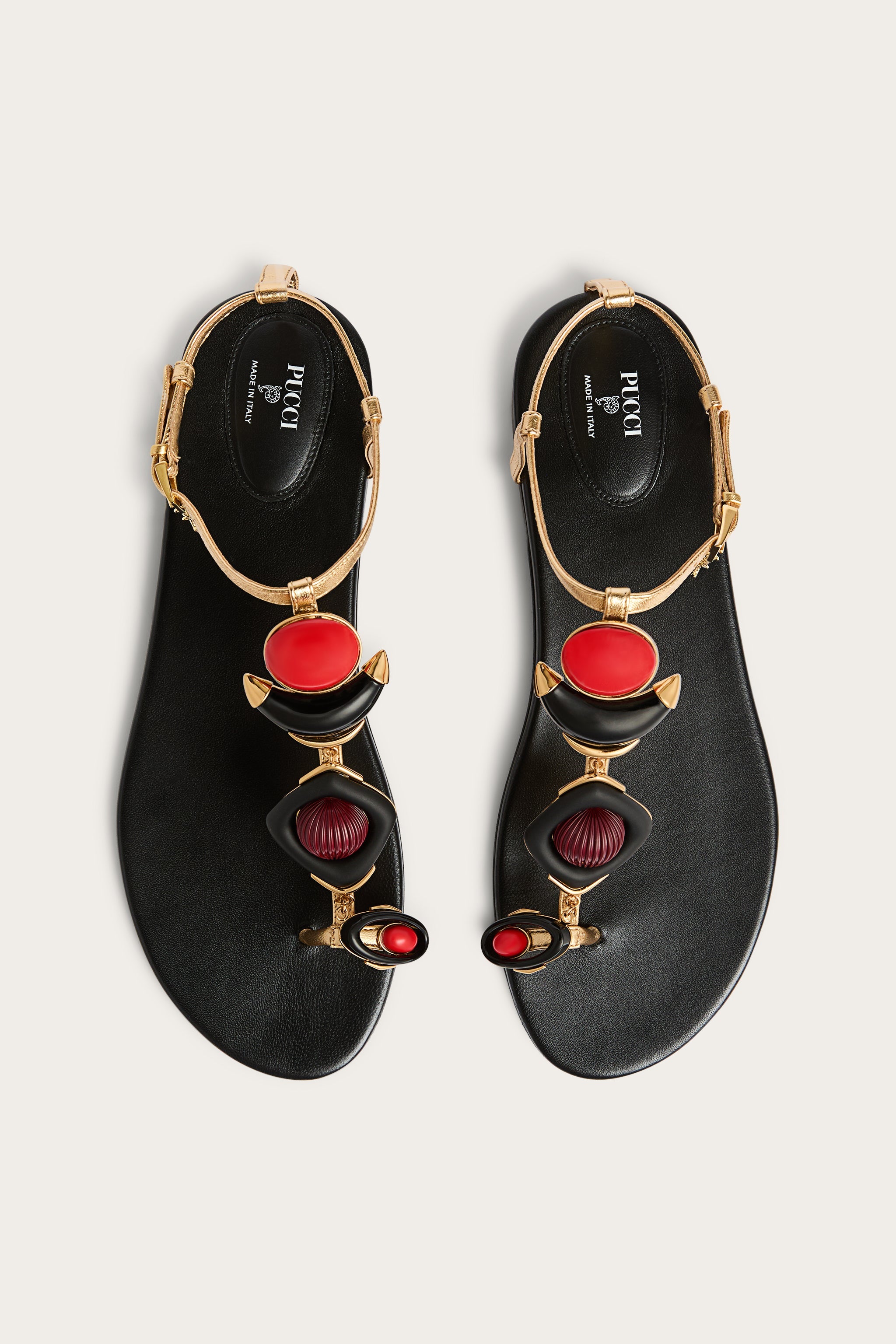 Emilio Pucci Sandales Bijoux Cuir Gold 37-40