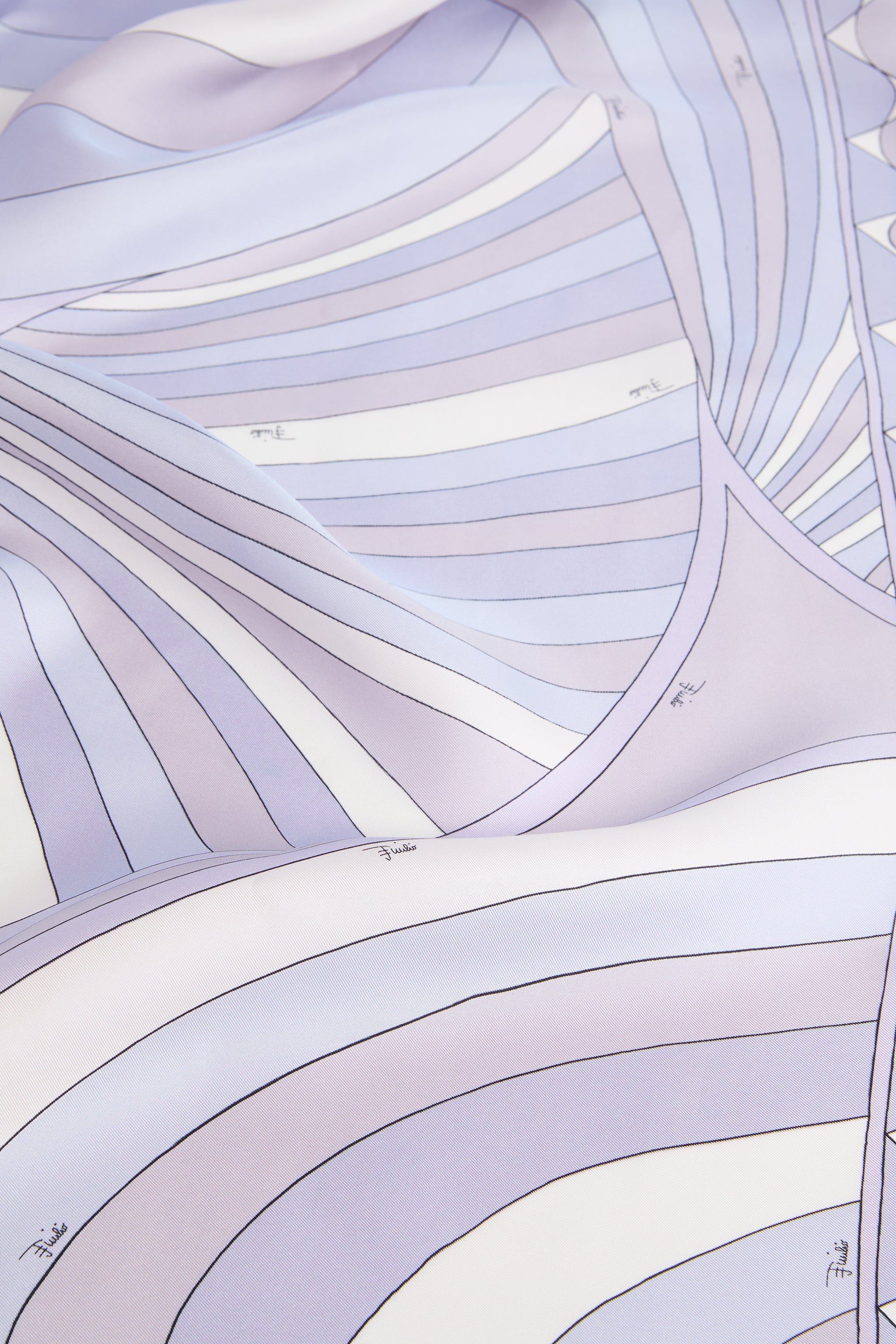 Emilio Pucci Iride carré soie lilas rose 90x90