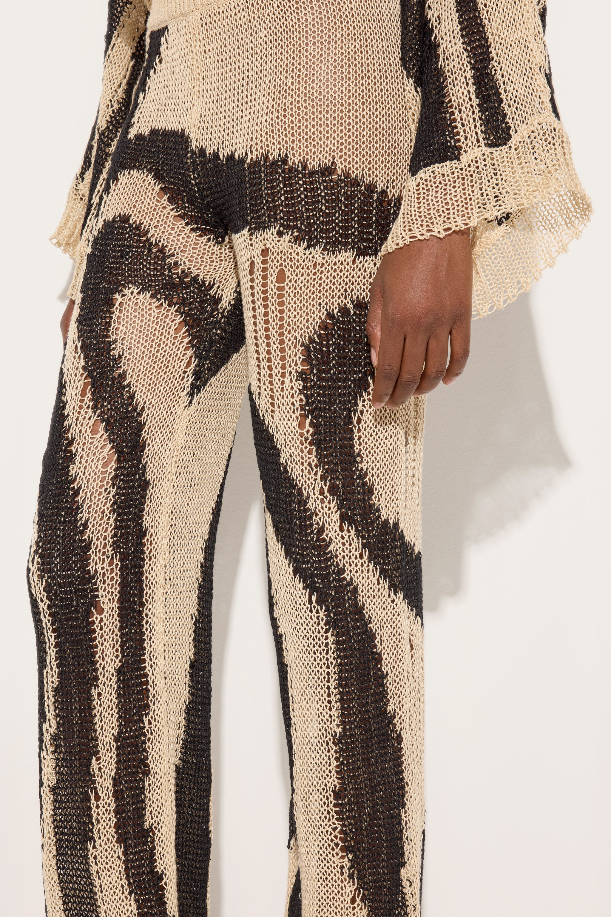 Emilio Pucci Pantalons Pantalon lin Marmo corde noir large