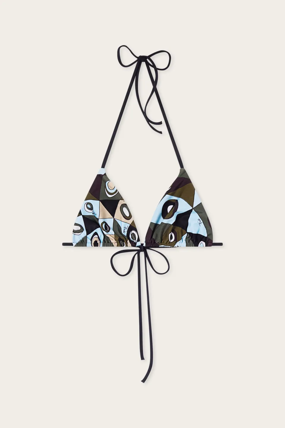 Emilio Pucci Occhi Haut Bikini Femme Kaki Bleu