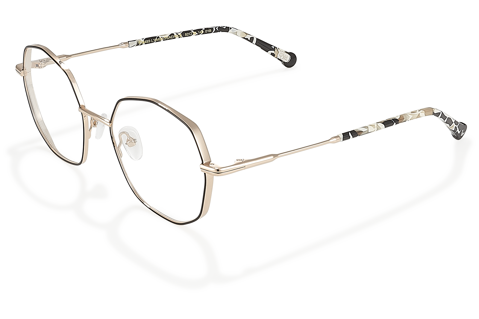 Clémence & Margaux L'Ambassadrice lunettes de vue octogonale Doré & Bleu