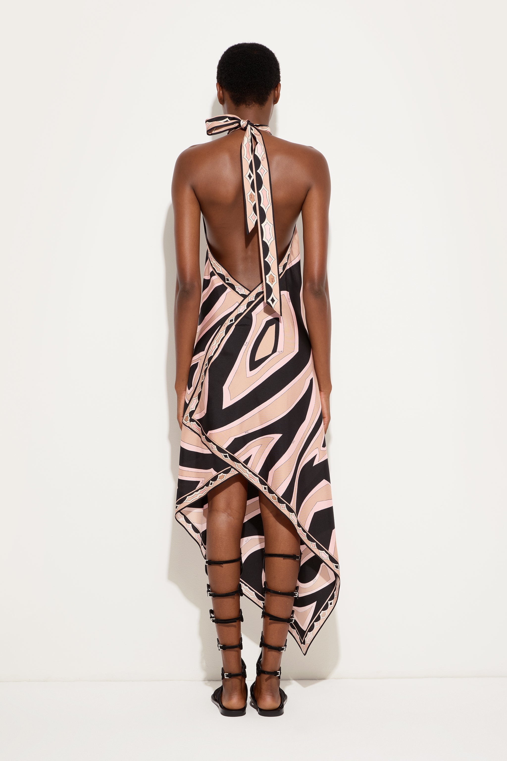 Emilio Pucci Robe Labirinto robe soie nude col américain