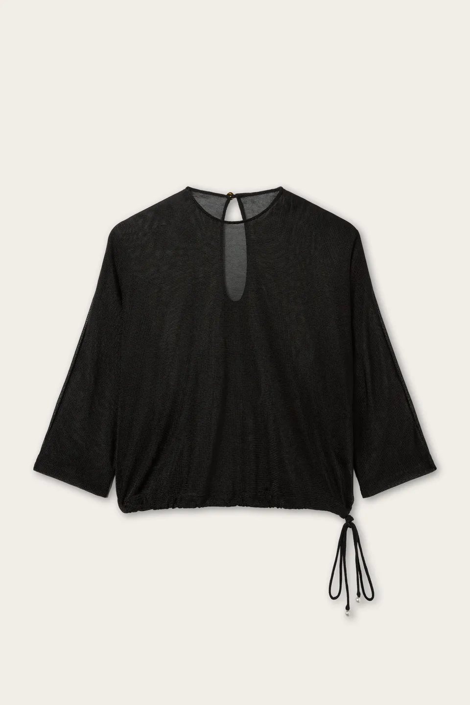 Emilio Pucci Lurex blouse noire femme détail or taille 38