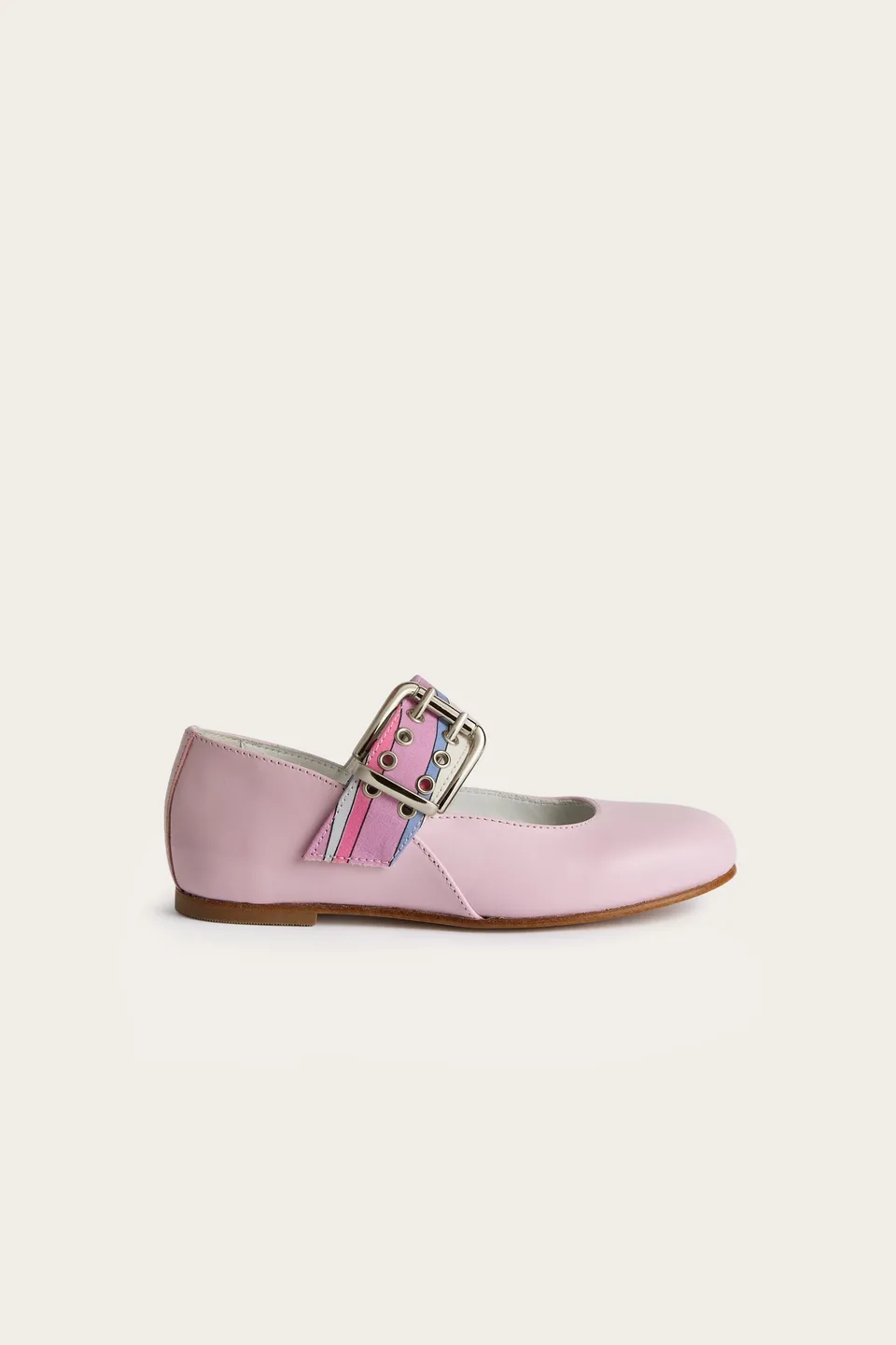 Emilio Pucci Ballerine Fille Cuir Rose Prune Bride