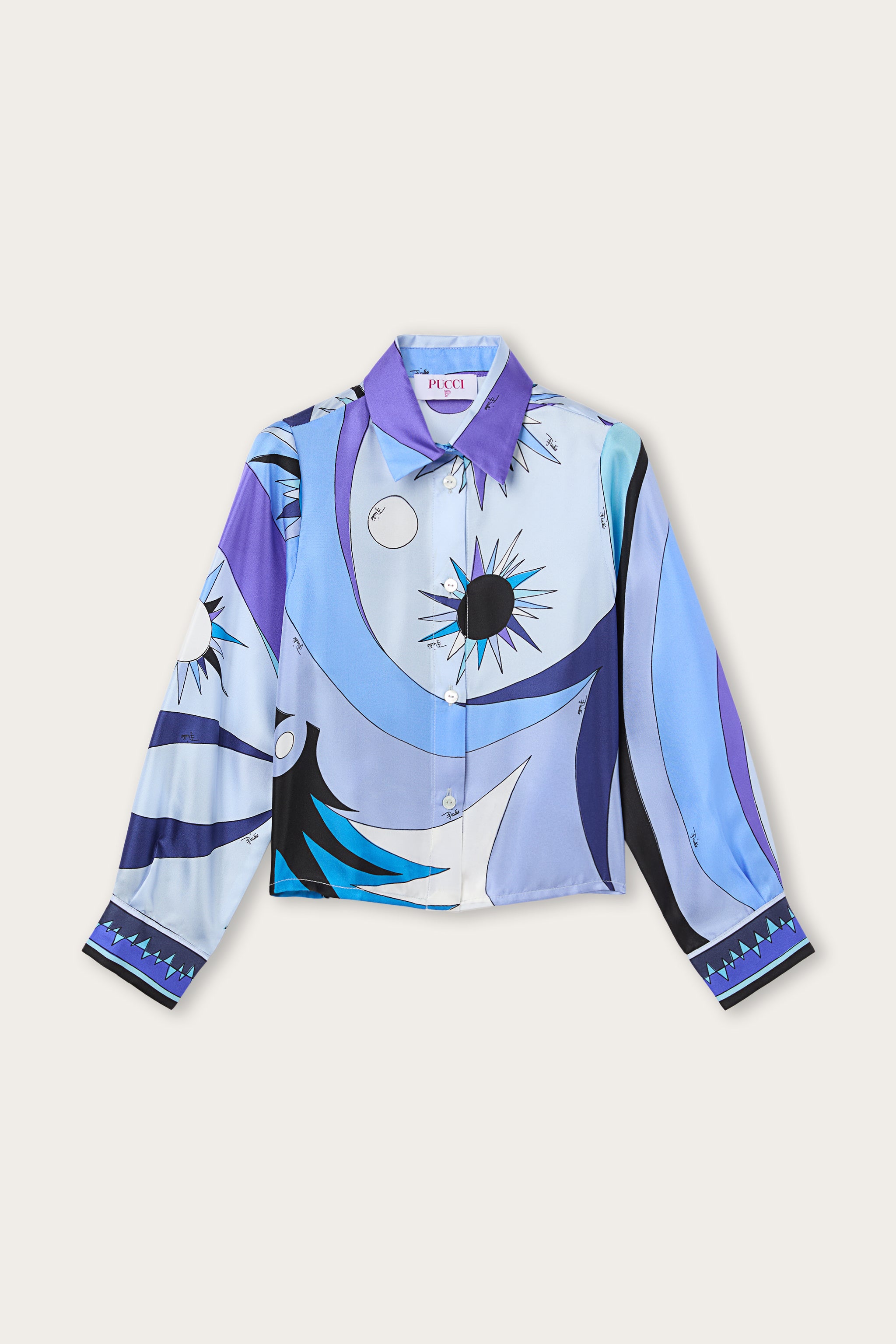 Emilio Pucci Stella Chemise fille céleste bleu 10Y