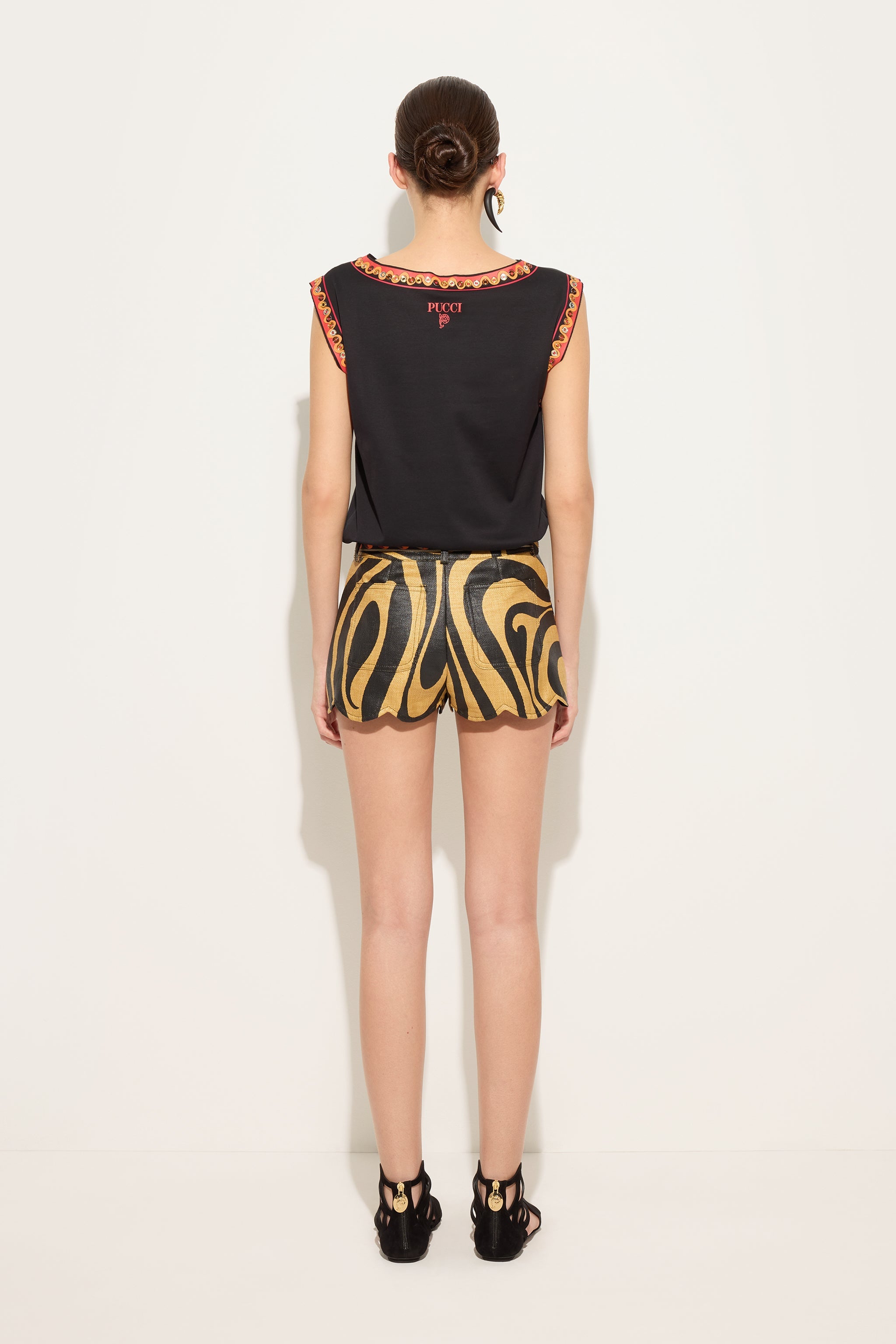 Emilio Pucci T-shirt Cotone Bordi t-shirt noir