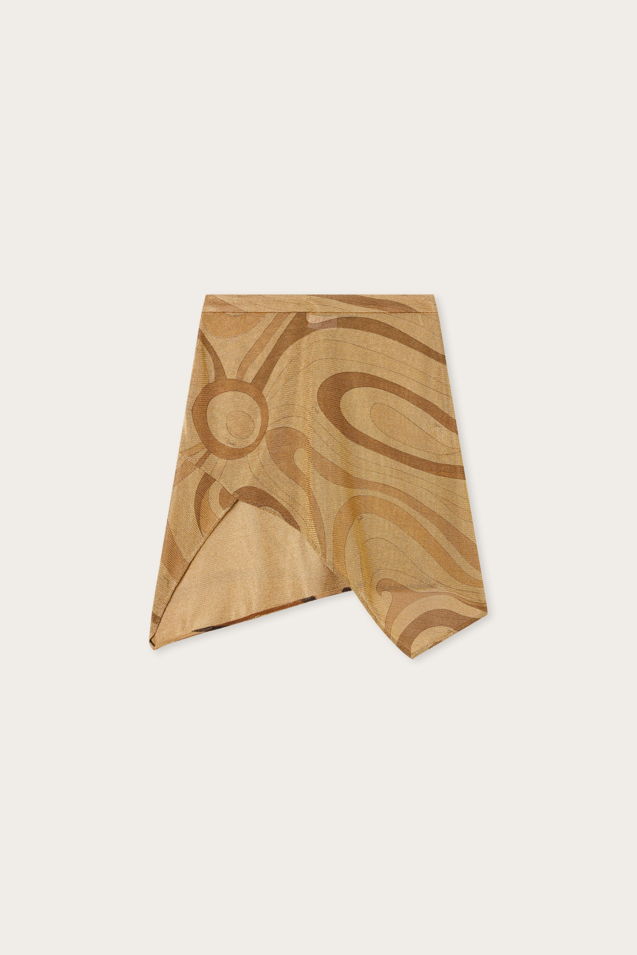 Emilio Pucci Marmo Jupe Dorée Lurex Femme Foulard