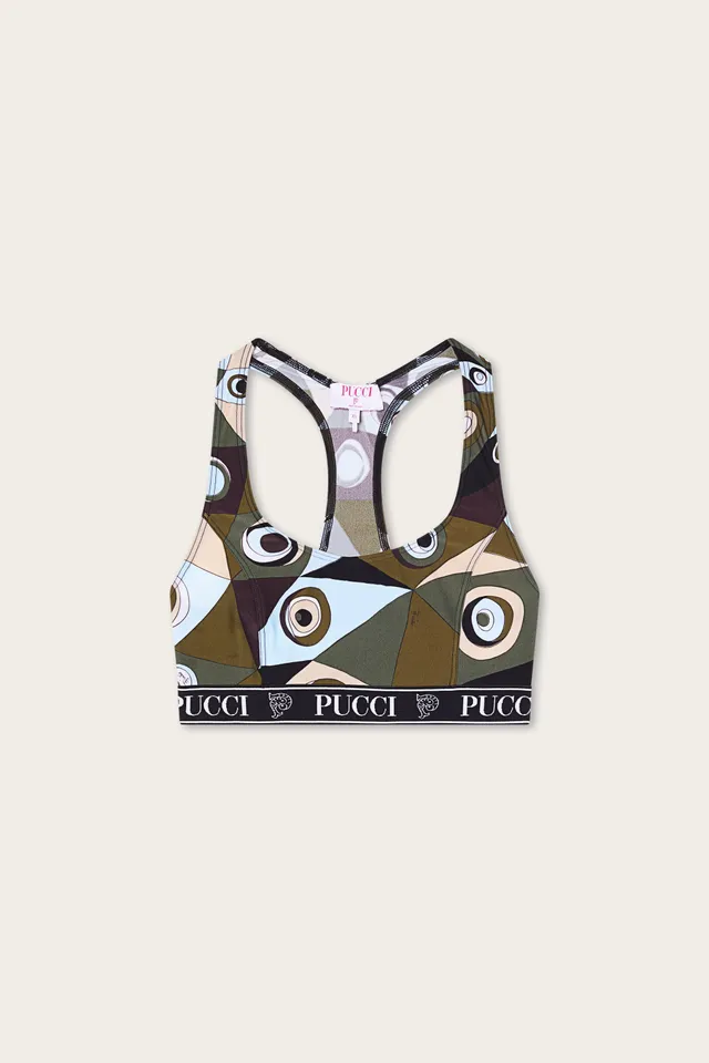 Emilio Pucci Occhi brassiere sport kaki bleu