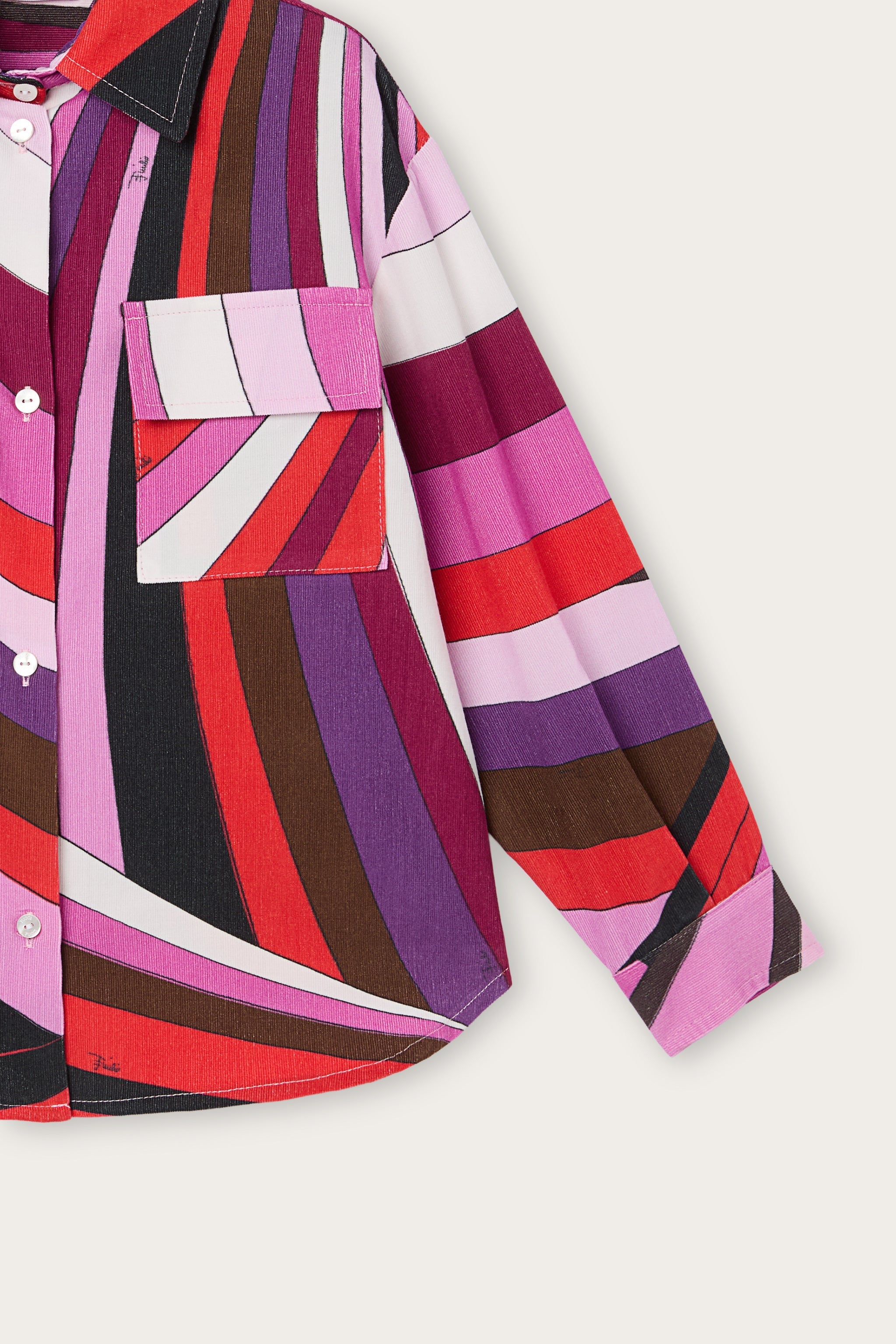Emilio Pucci TOPS chemise Iride fuchsia velours enfant