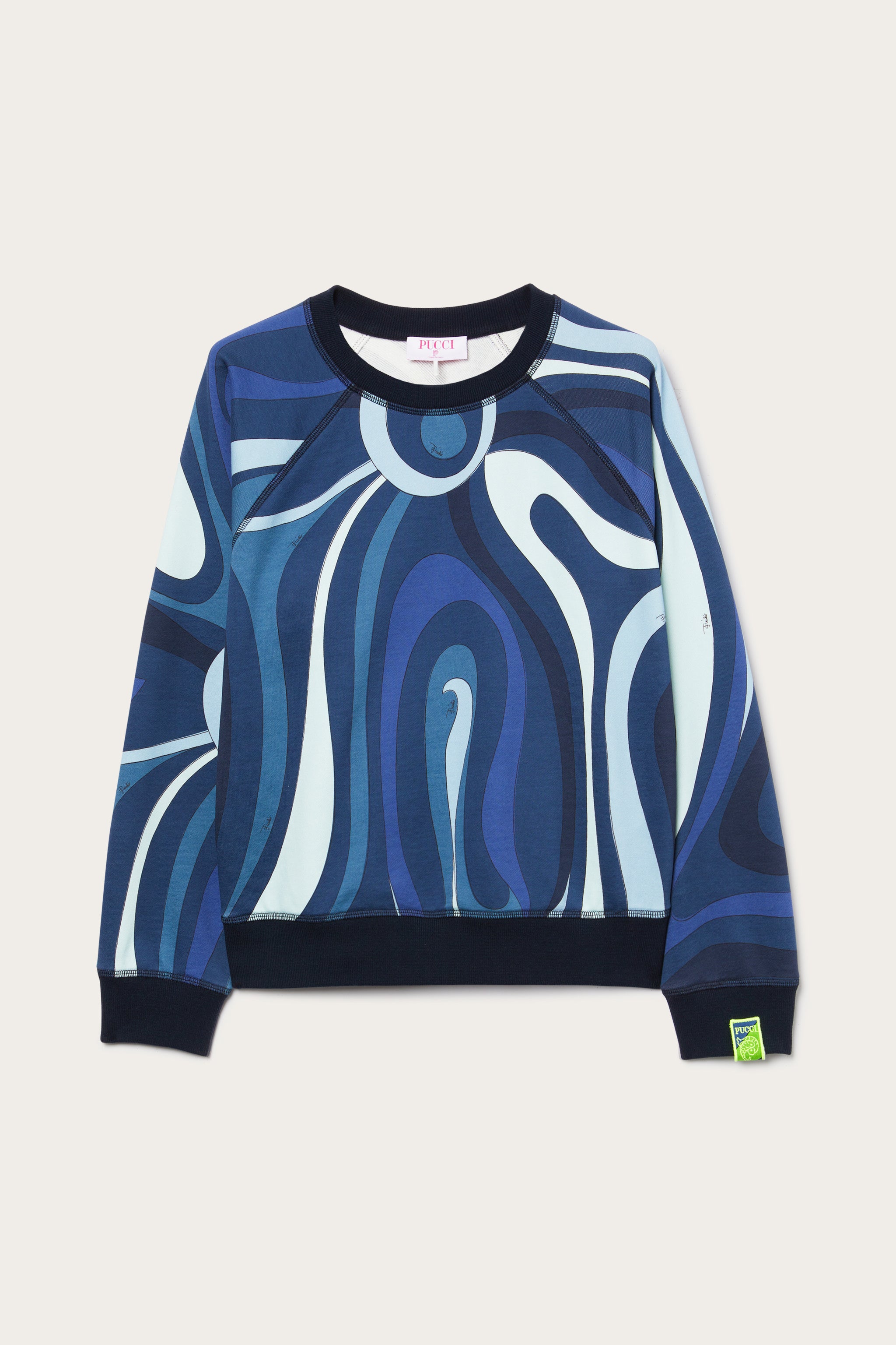 Emilio Pucci Stampa Marmo sweat indigo femme pile
