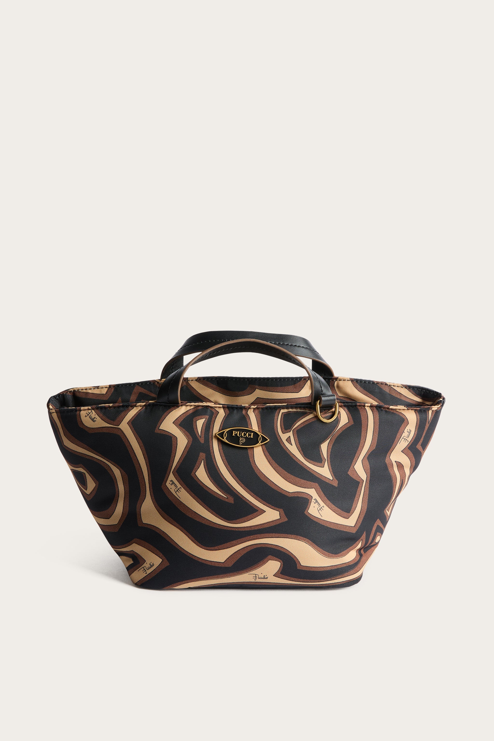 Emilio Pucci Borsa a Mano Yummy sac à main noir gold nylon