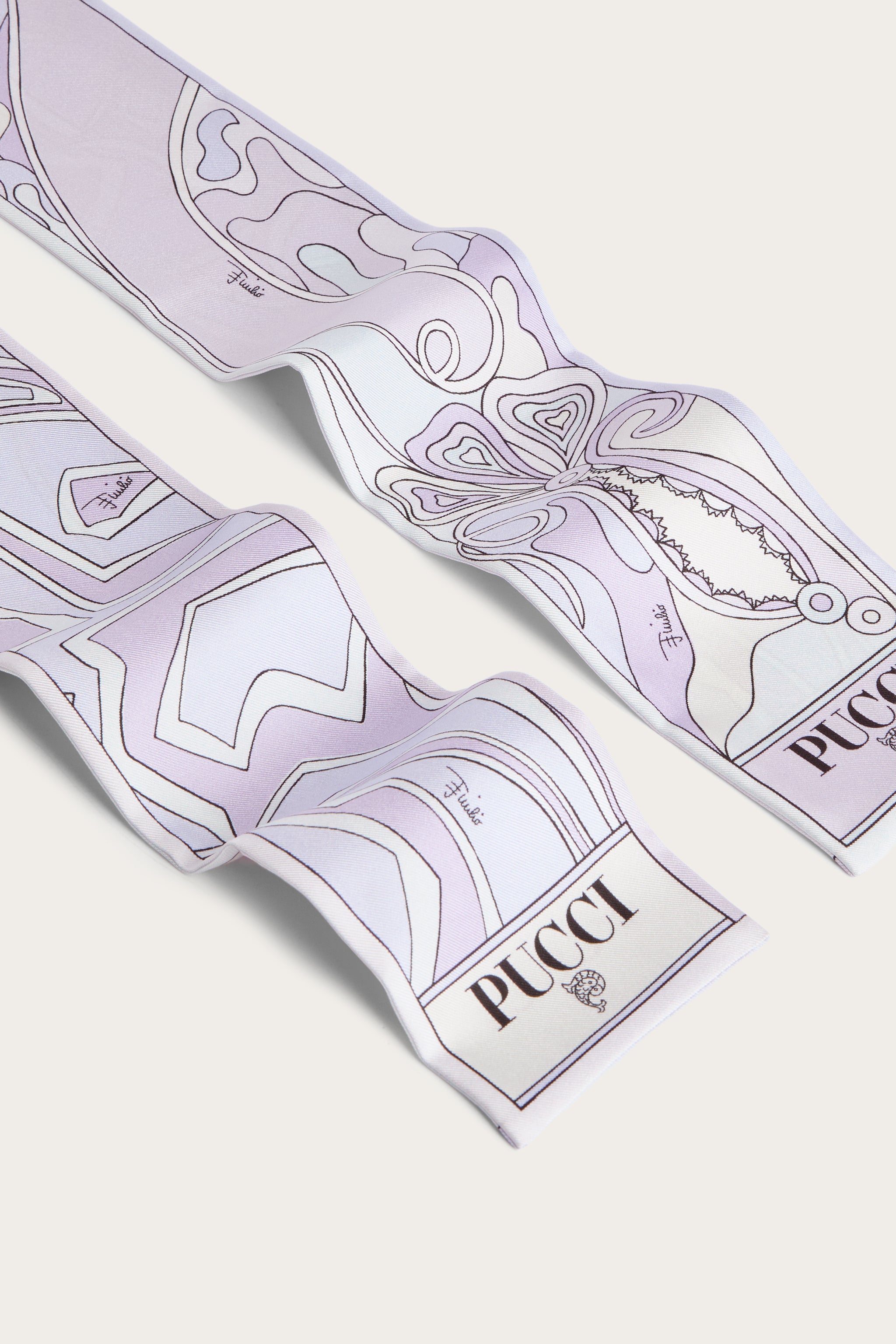 Emilio Pucci Labirinto Foulard Soie Lavande 8x160