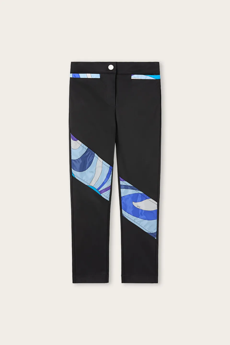 Emilio Pucci Pants Printed Inserts Pantalon Noir Nylon