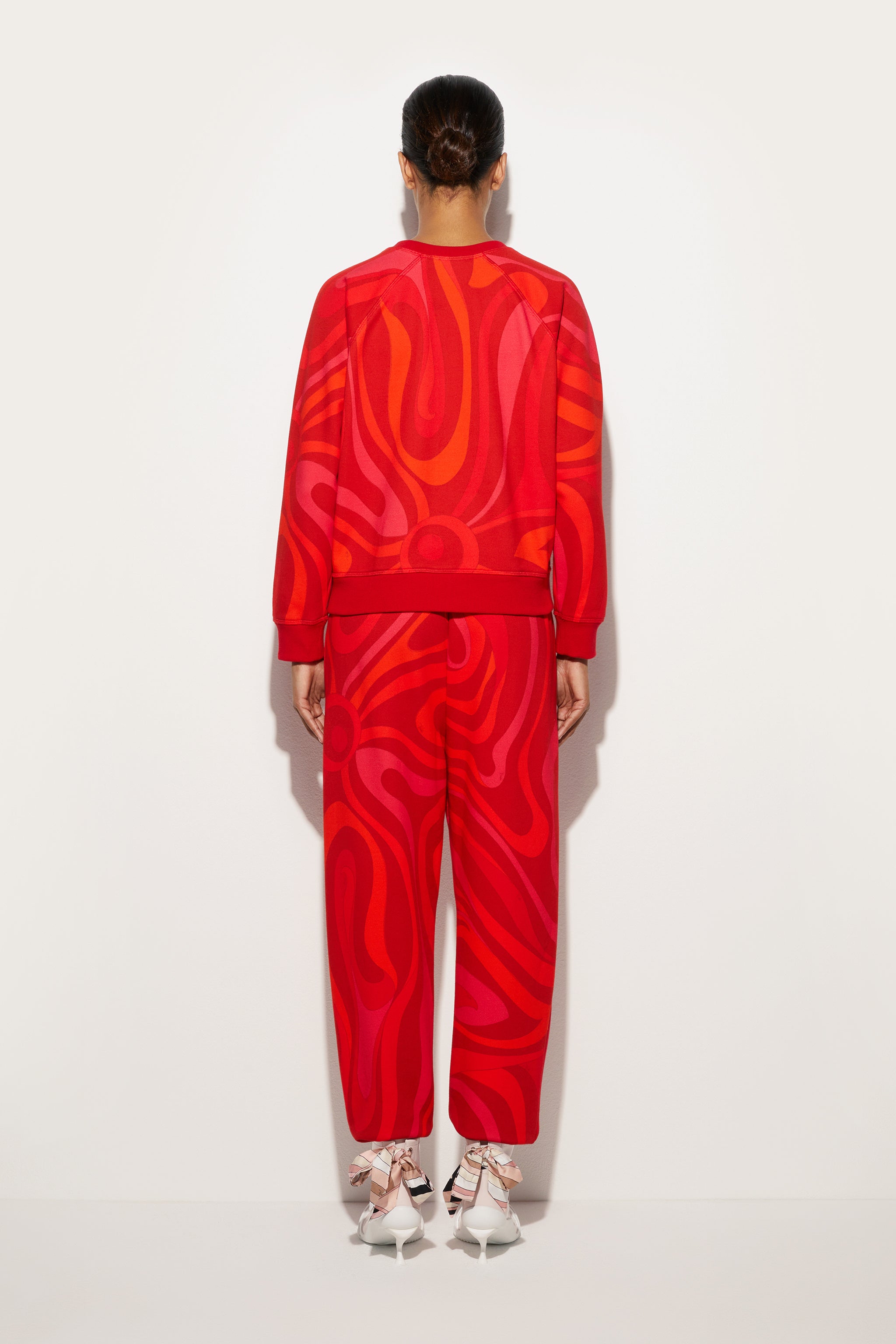 Emilio Pucci Sweat Molleton Rouge M Imprimé Marmo