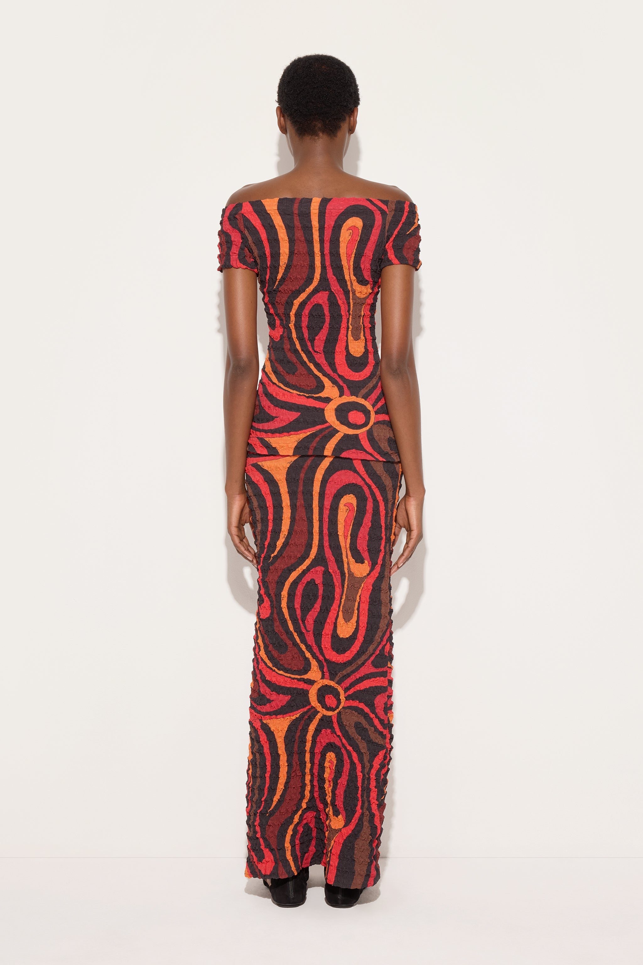 Emilio Pucci Top Shibori Stampa Marmo top orange/noir