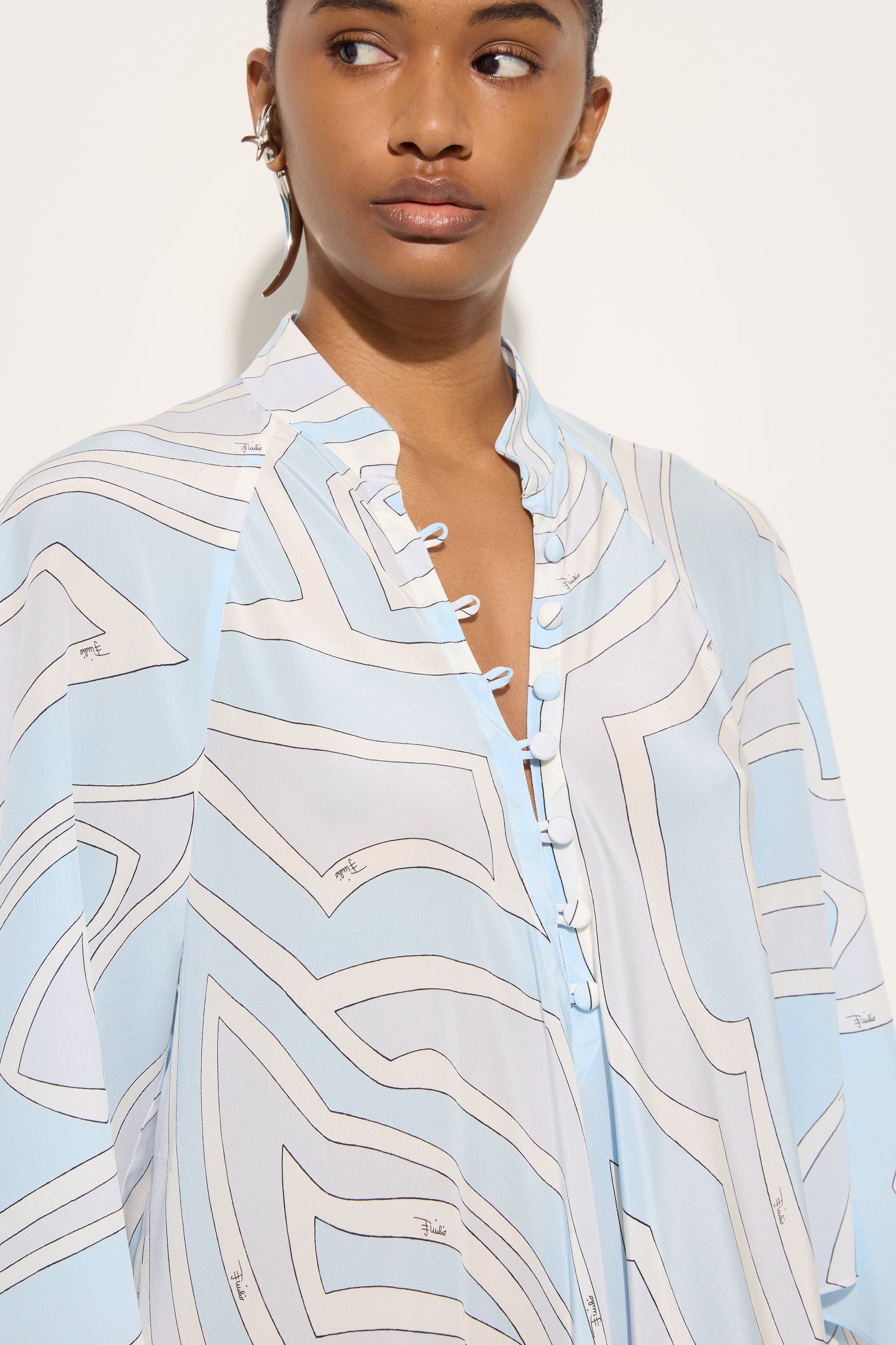 Emilio Pucci Caftano Labirinto caftan bleu 38
