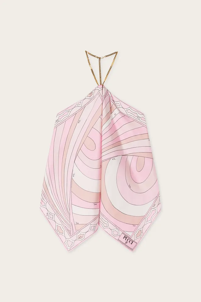 Emilio Pucci Iride top soie rose nude OS