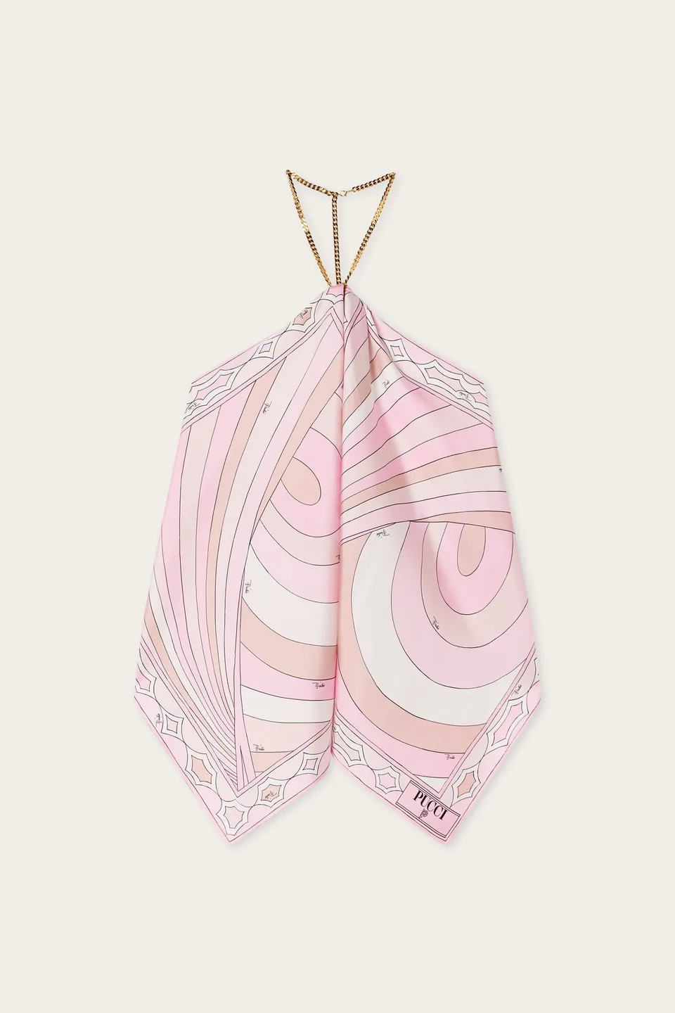 Emilio Pucci Iride top soie rose nude OS