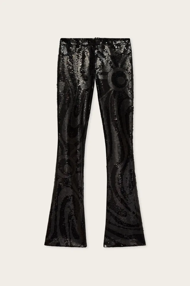 Emilio Pucci Bootcut Marmo pantalon noir brodé