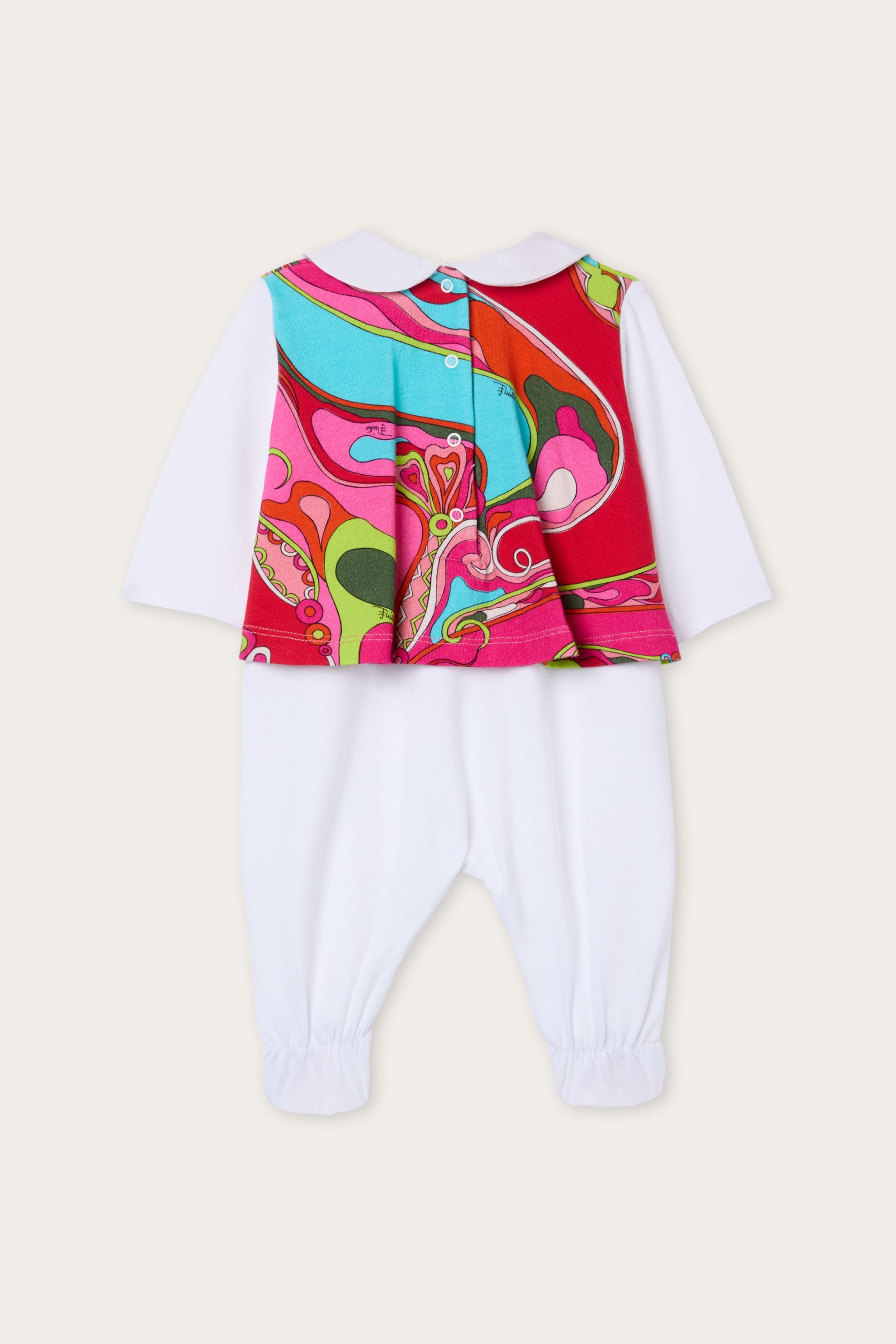Emilio Pucci 0-24 Maternity set blanc multicolore coton