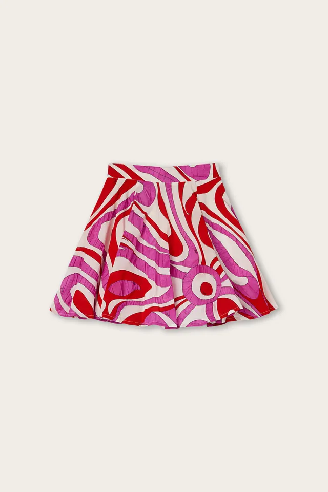 Emilio Pucci Junior Jupe Volants Coton Blanc Multicolore