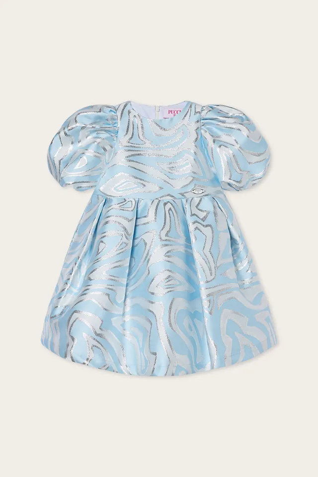 Emilio Pucci Dresses robe lurex bleu Labirinto cérémonie