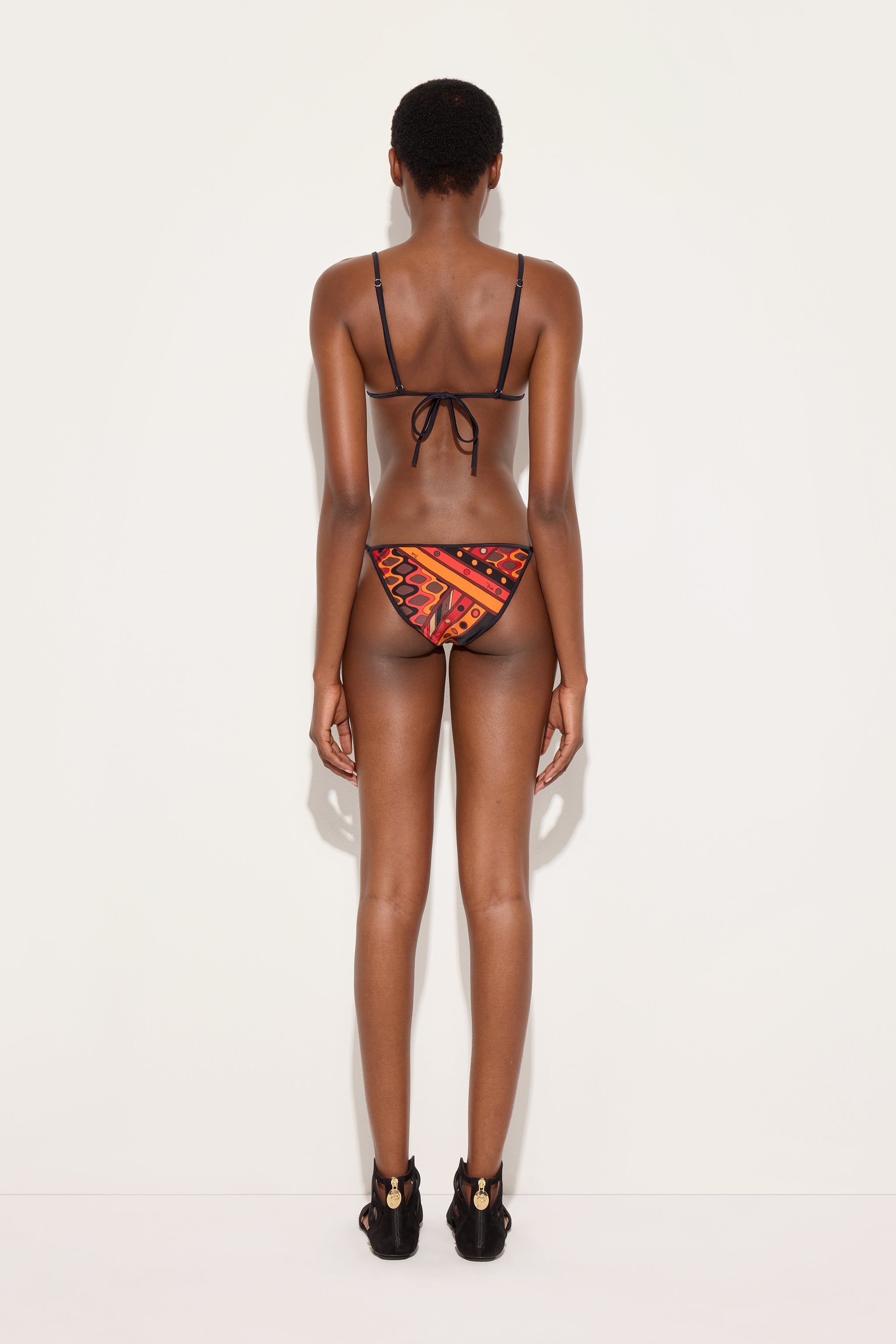 Emilio Pucci Bikini slip Vivara bas de maillot orange noir lycra