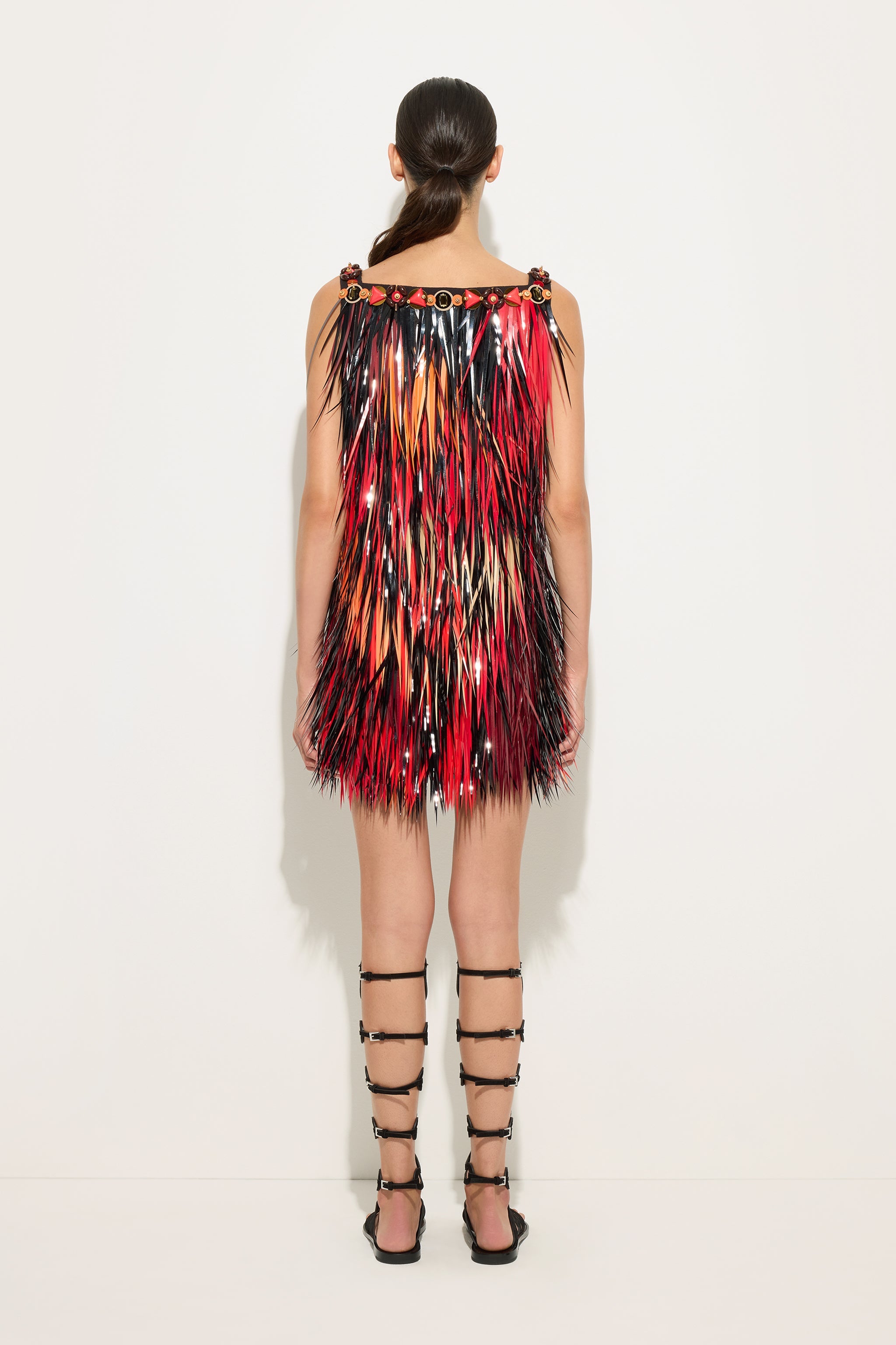 Emilio Pucci Abito robe brodée noire paillettes