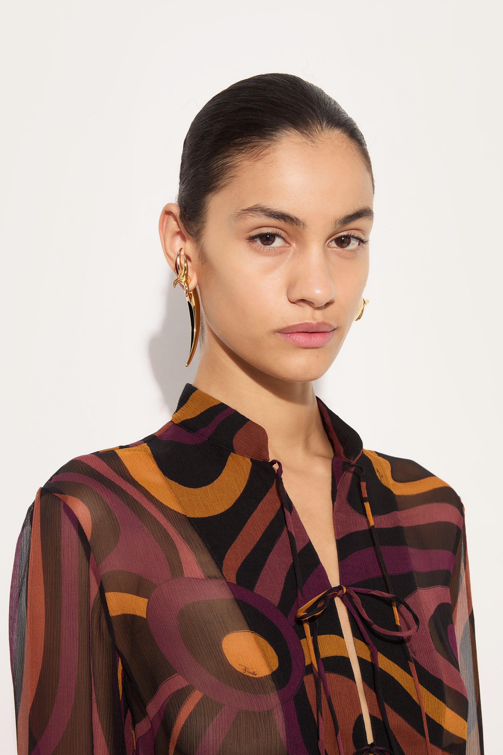 Emilio Pucci Camicia Marmo chemise bordeaux 38
