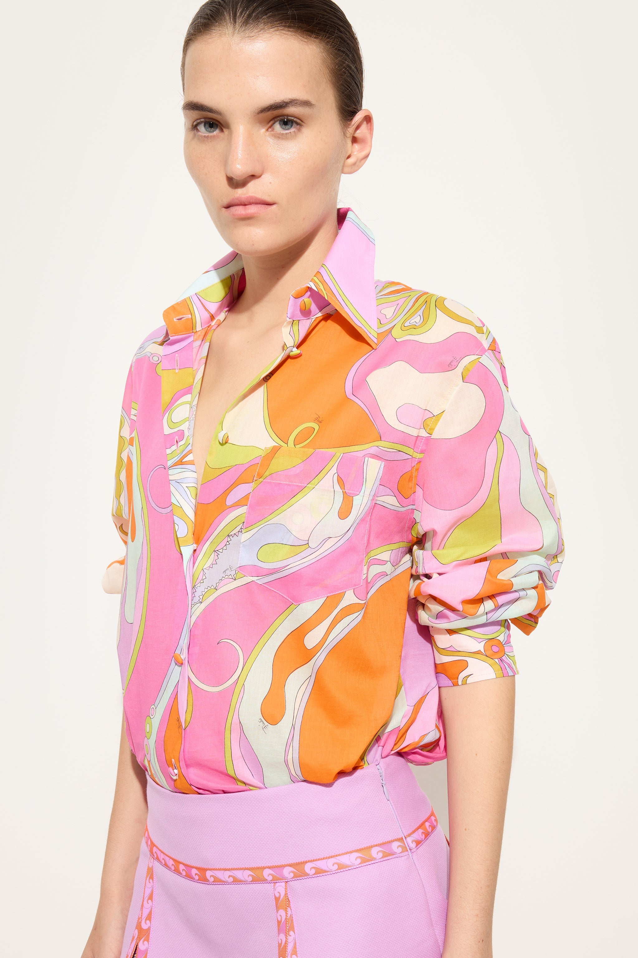 Emilio Pucci Orchidee chemise multicolore XS