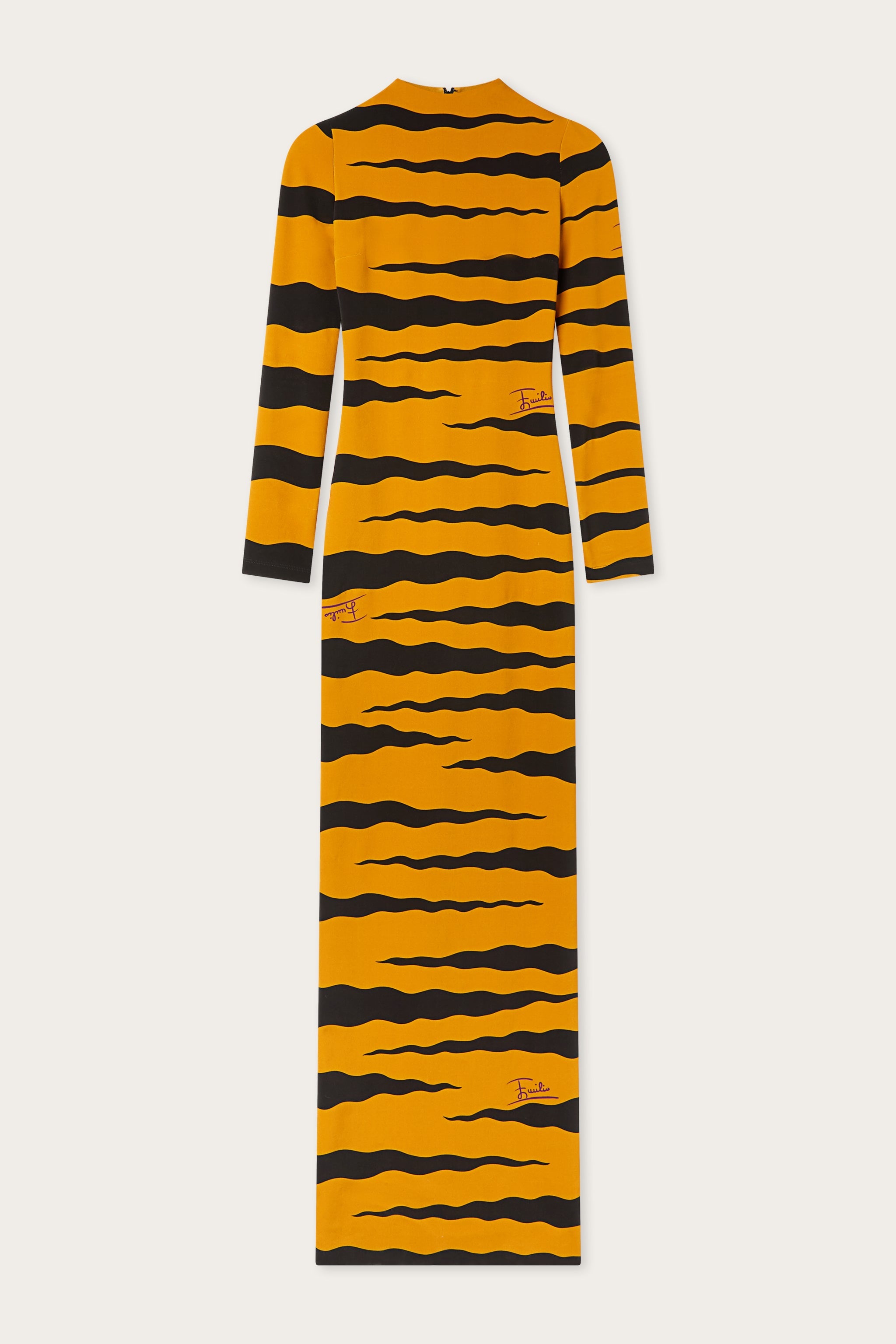 Emilio Pucci Robe Longue Fiamme Noir Or 38-48