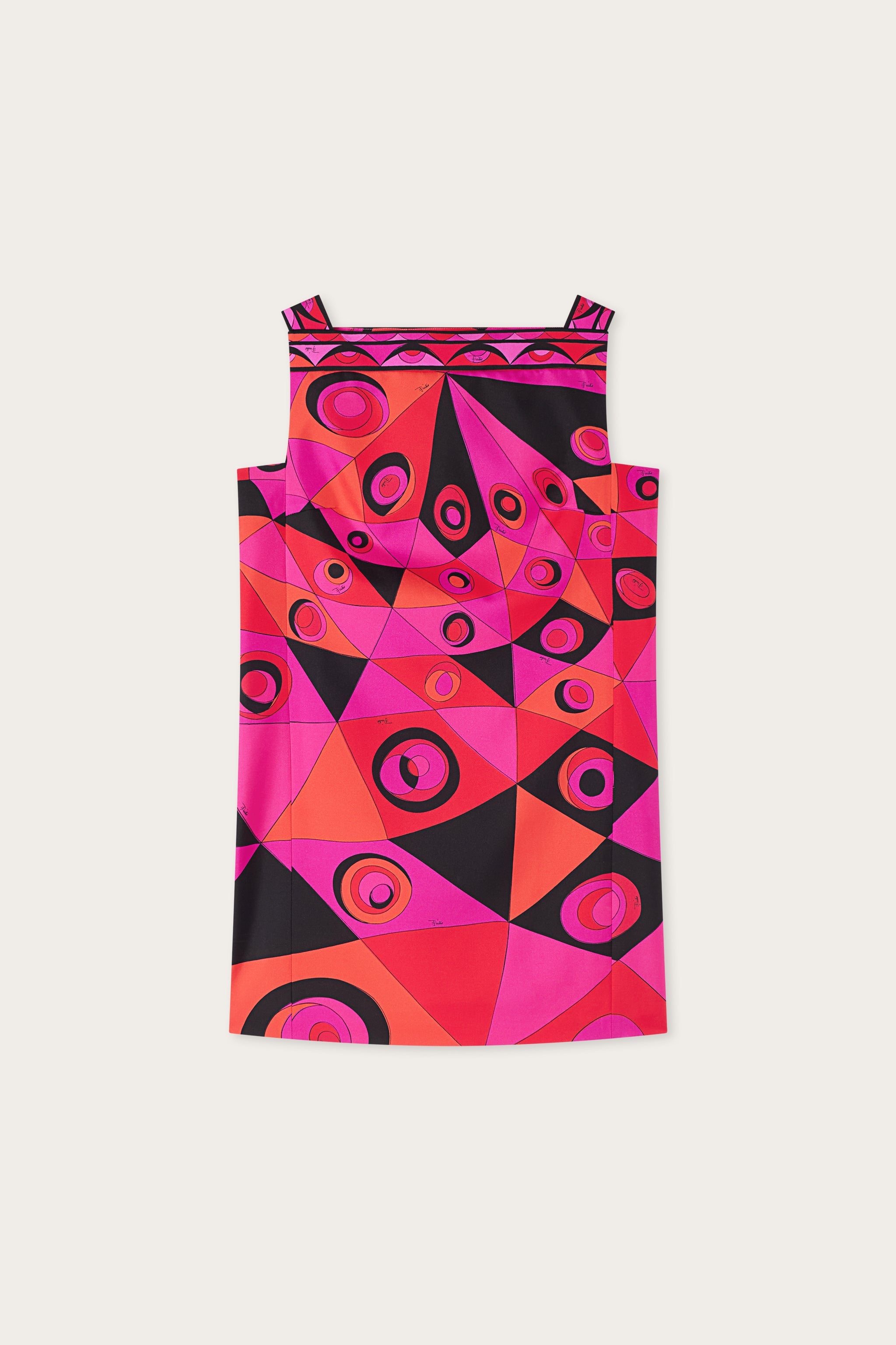 Emilio Pucci Dresses Robe Soie Fuchsia Noir Col Carré