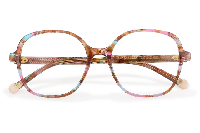 Clémence & Margaux La Too-Much lunettes de vue Marbré Rose tonneau
