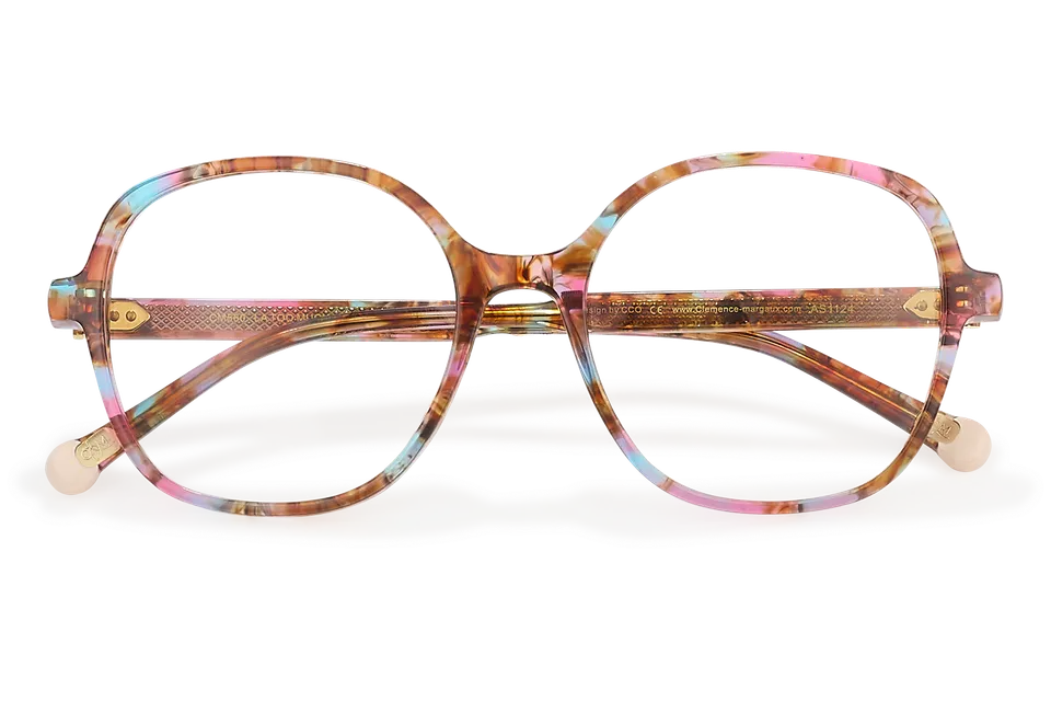 Clémence & Margaux La Too-Much lunettes de vue Marbré Rose tonneau
