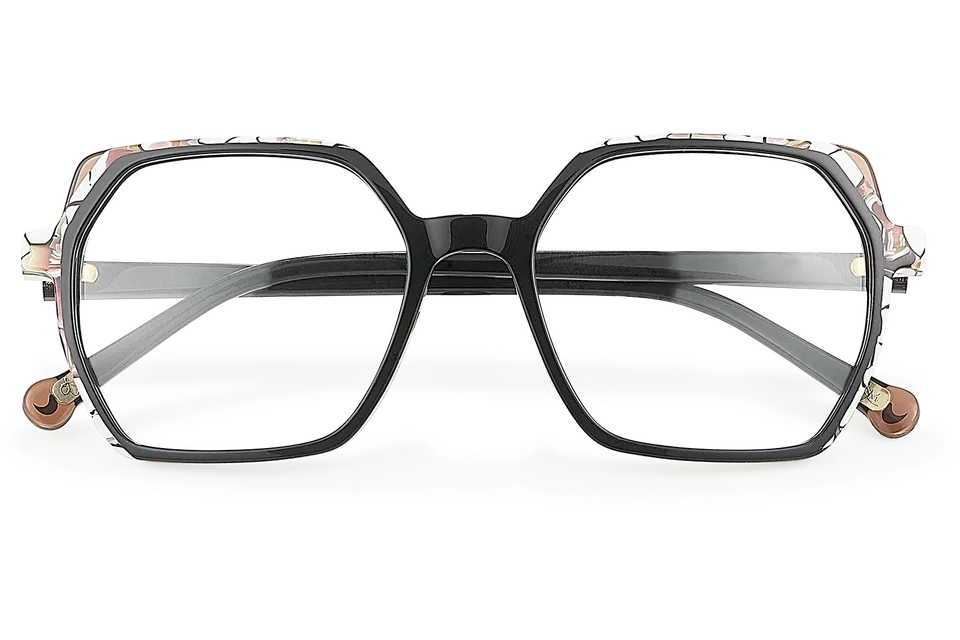 Clémence & Margaux Lemon-Tree lunettes de vue Moucheté Rose hexagonale