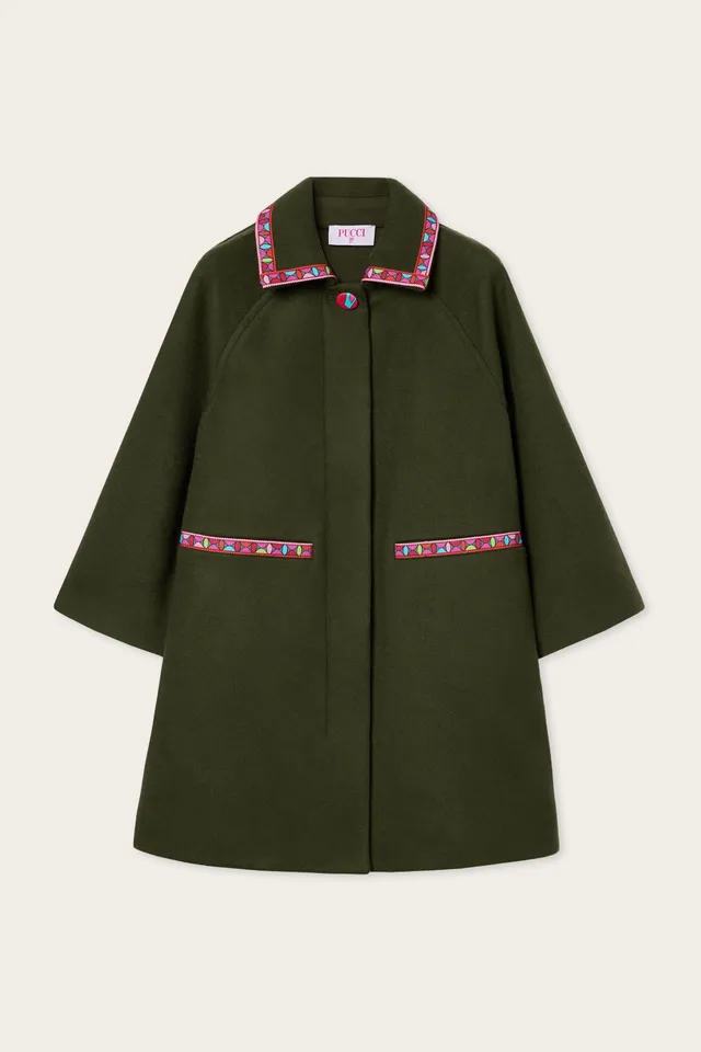 Emilio Pucci manteau laine vert forêt enfant