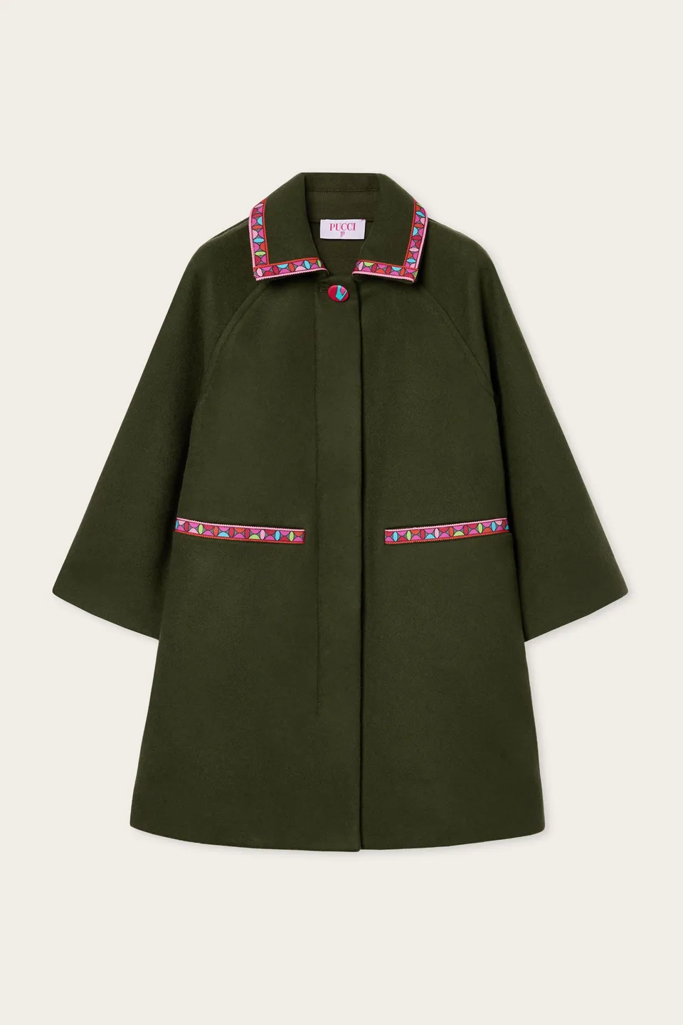 Emilio Pucci manteau laine vert forêt enfant