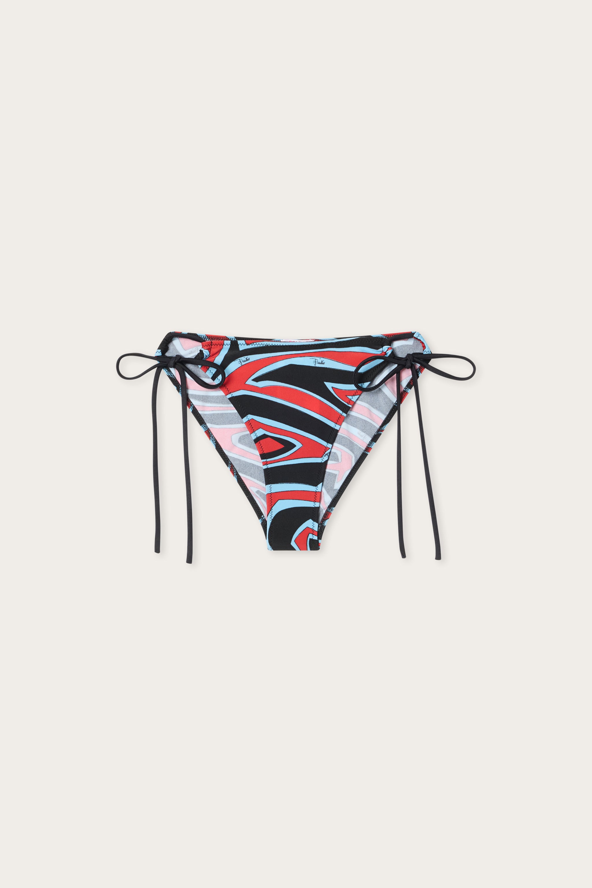 Emilio Pucci Slip Labirinto bas bikini rouge bleu lacets
