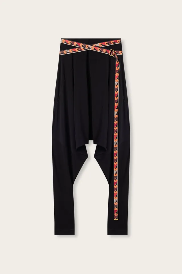 Emilio Pucci pantalon fluide noir viscose ceinture