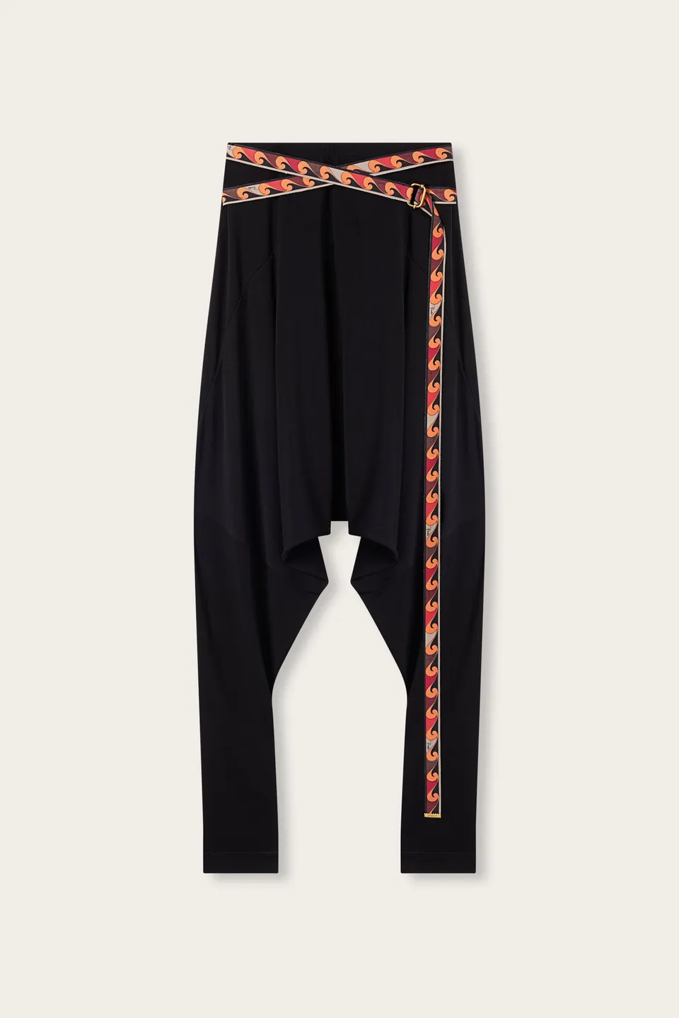 Emilio Pucci pantalon fluide noir viscose ceinture