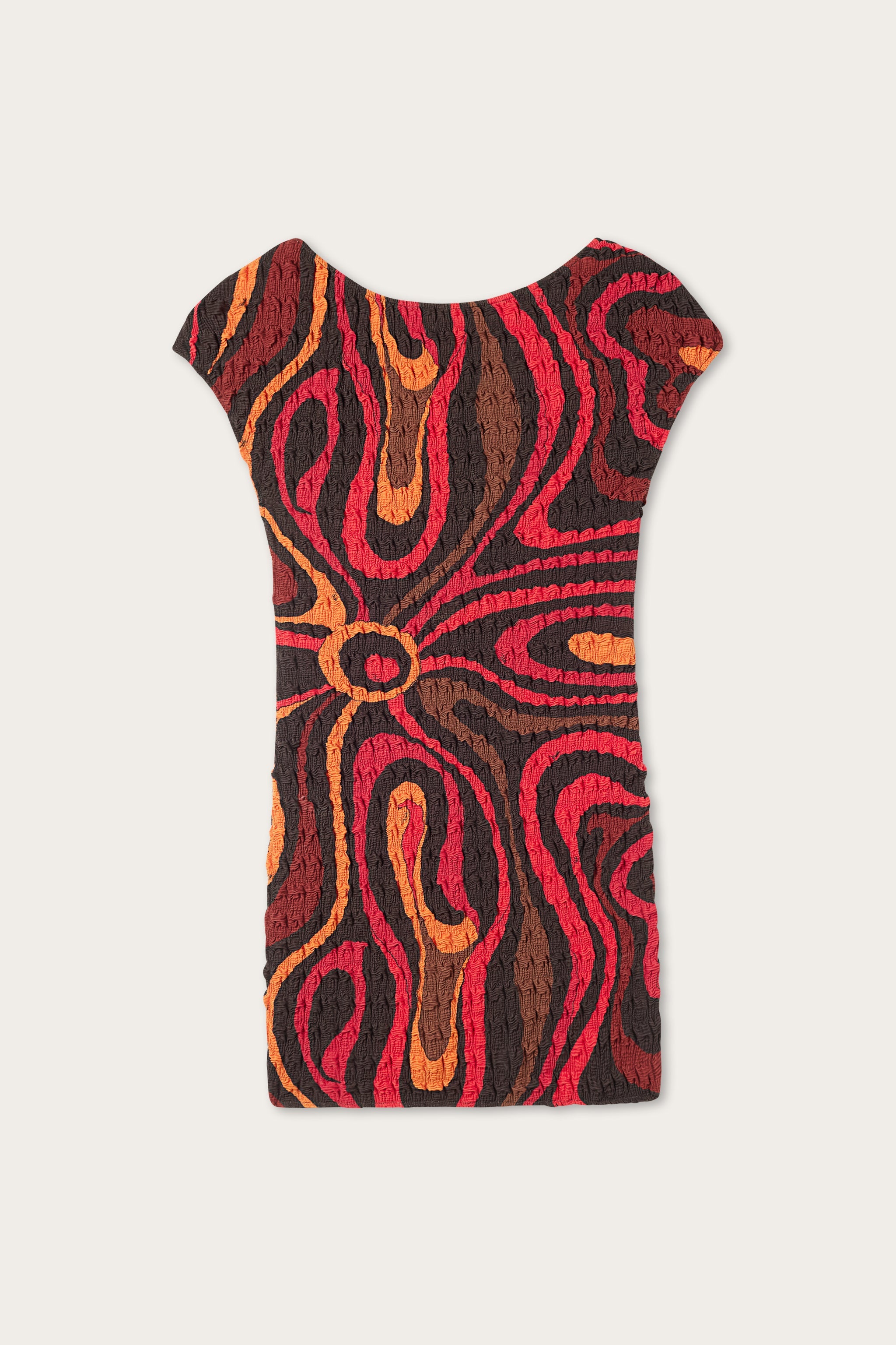 Emilio Pucci Abito Shibori robe courte orange/noir marbre