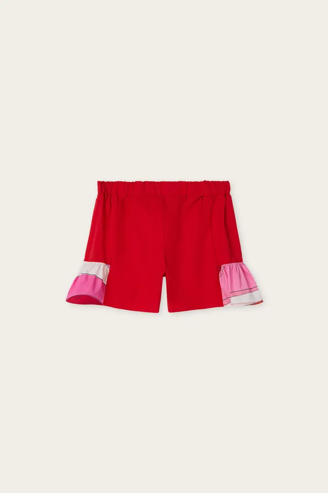 Emilio Pucci Short Bébé Coton Rouge 36M