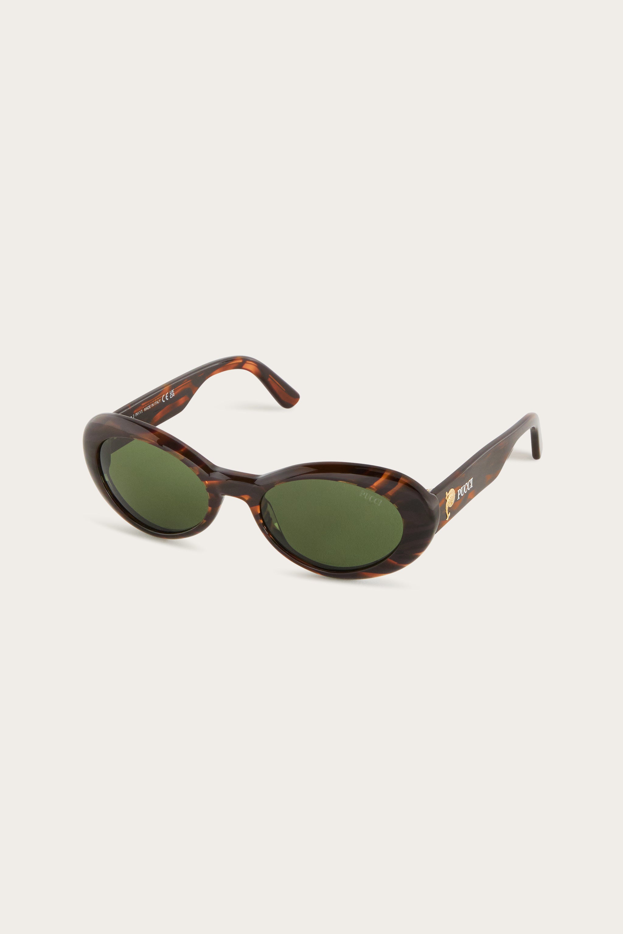 Emilio Pucci EP0234 lunettes de soleil ovales marron écaille