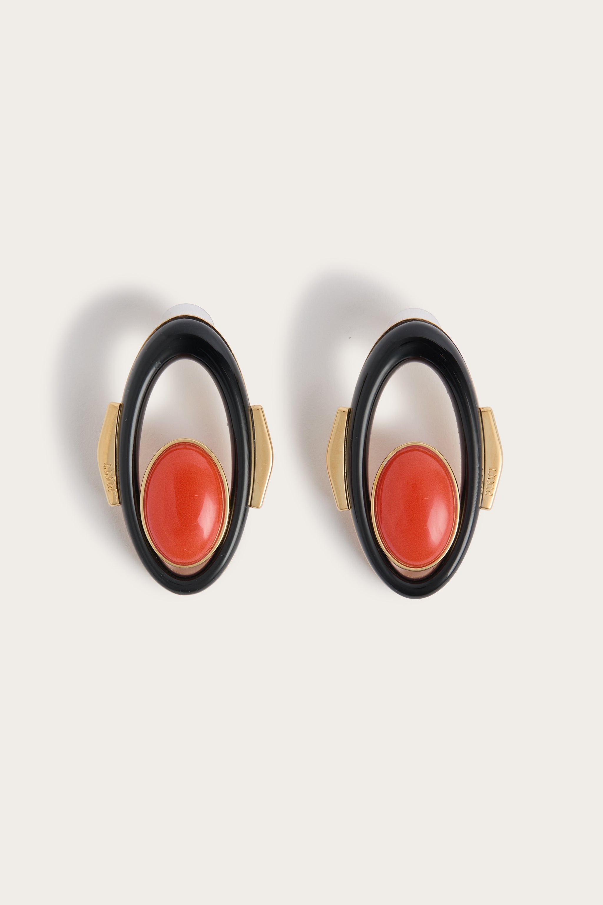 Emilio Pucci L'ALBA boucles oreilles or OS laiton