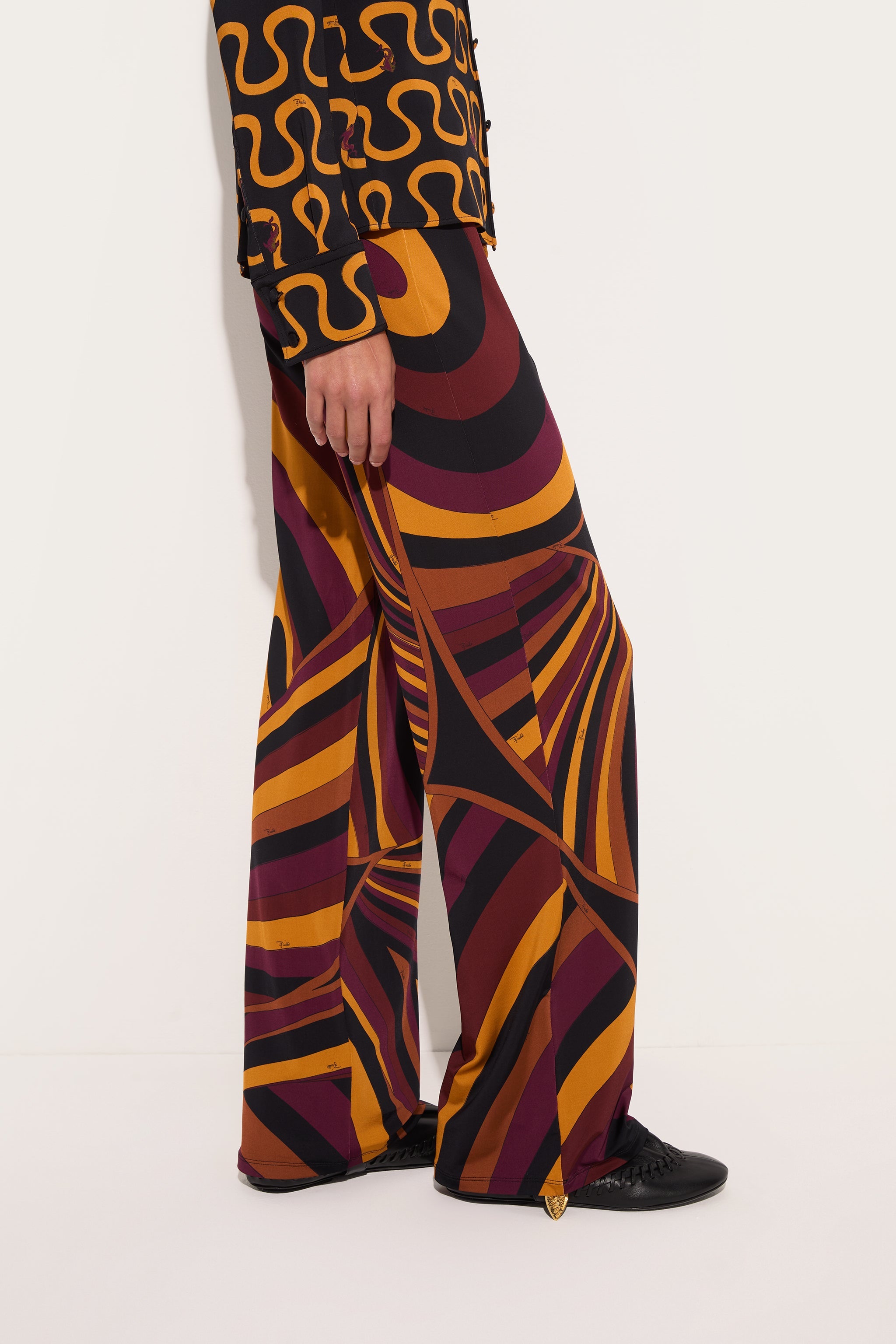 Emilio Pucci Pantalon Iride Bordeaux satiné femme