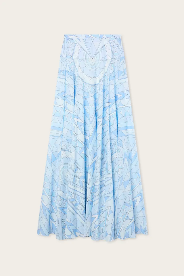 Emilio Pucci Manuba jupe coton bleu clair 38