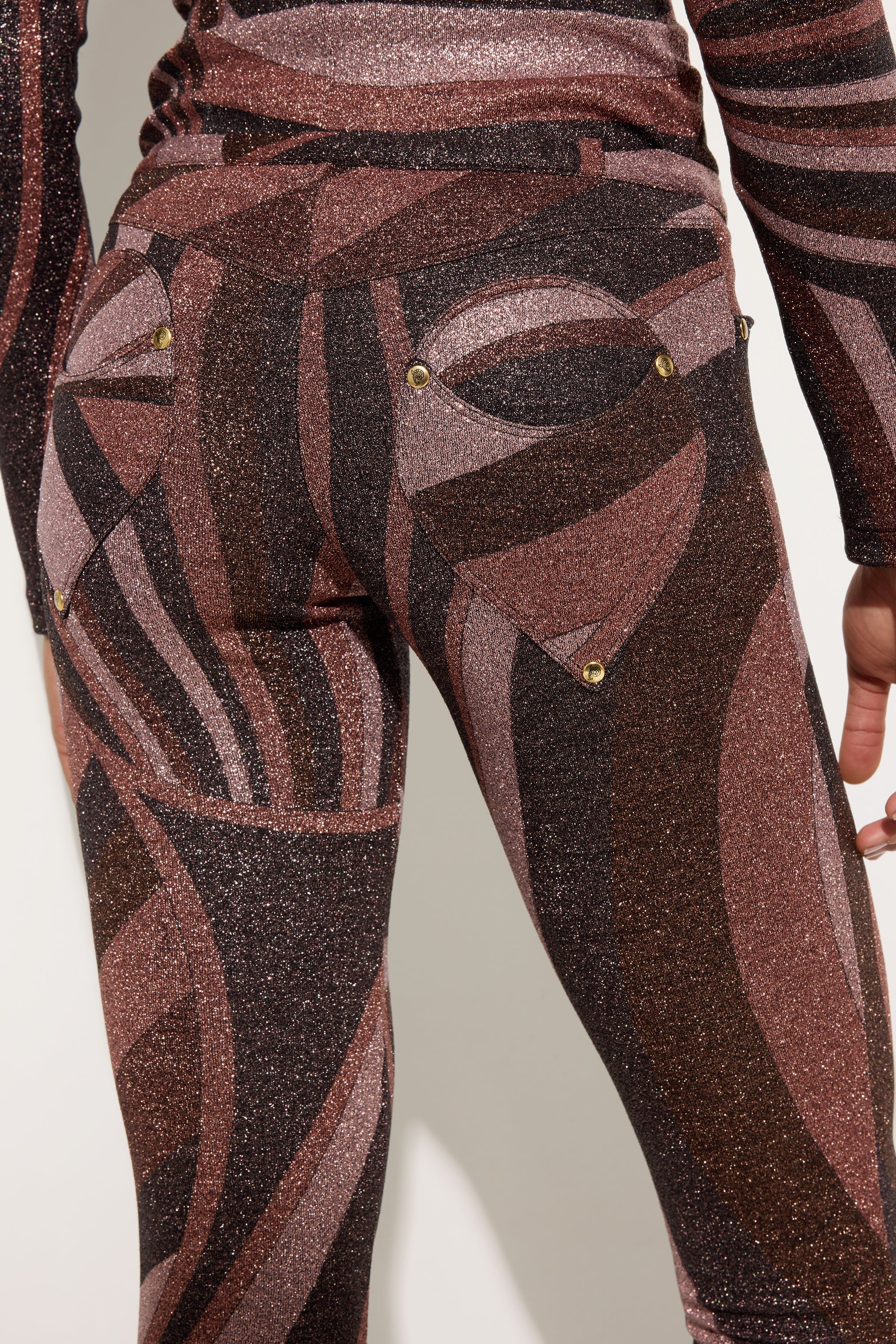 Emilio Pucci Iride pantalon femme bordeaux lurex