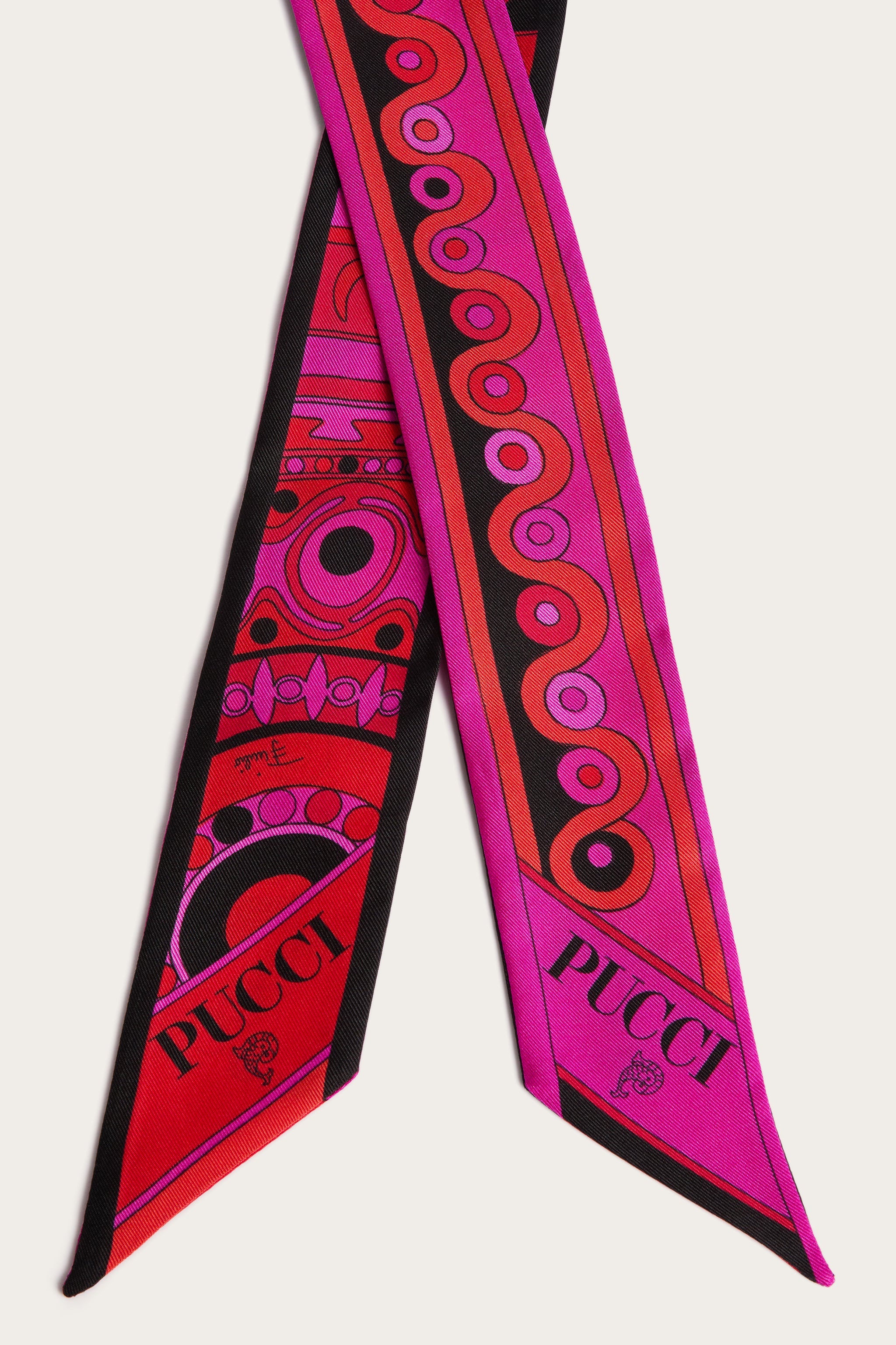 Emilio Pucci Bandeau Soie Mix Fuchsia Noir 5x120
