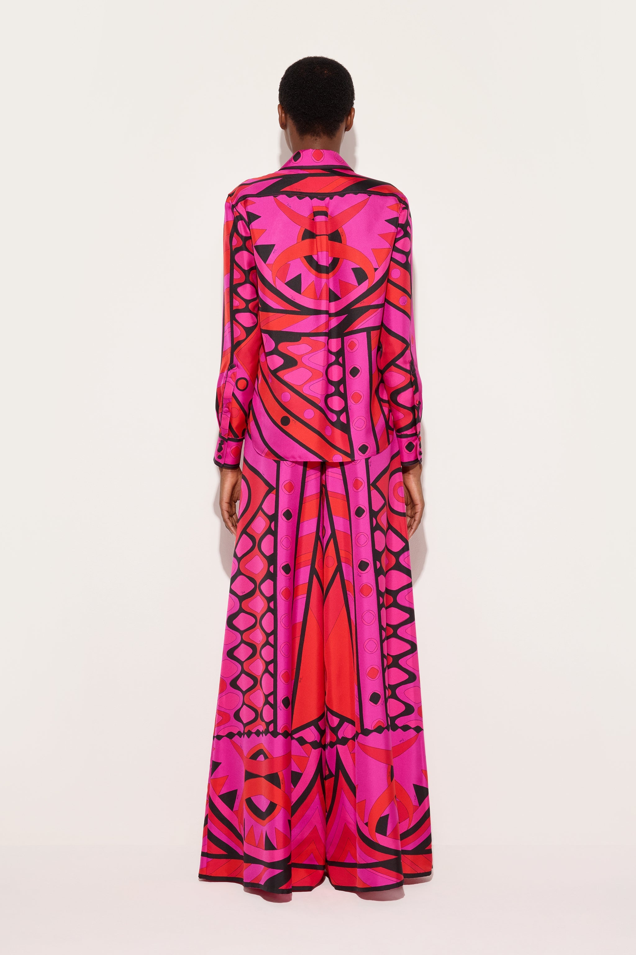 Emilio Pucci Vivara chemise soie fuchsia 38