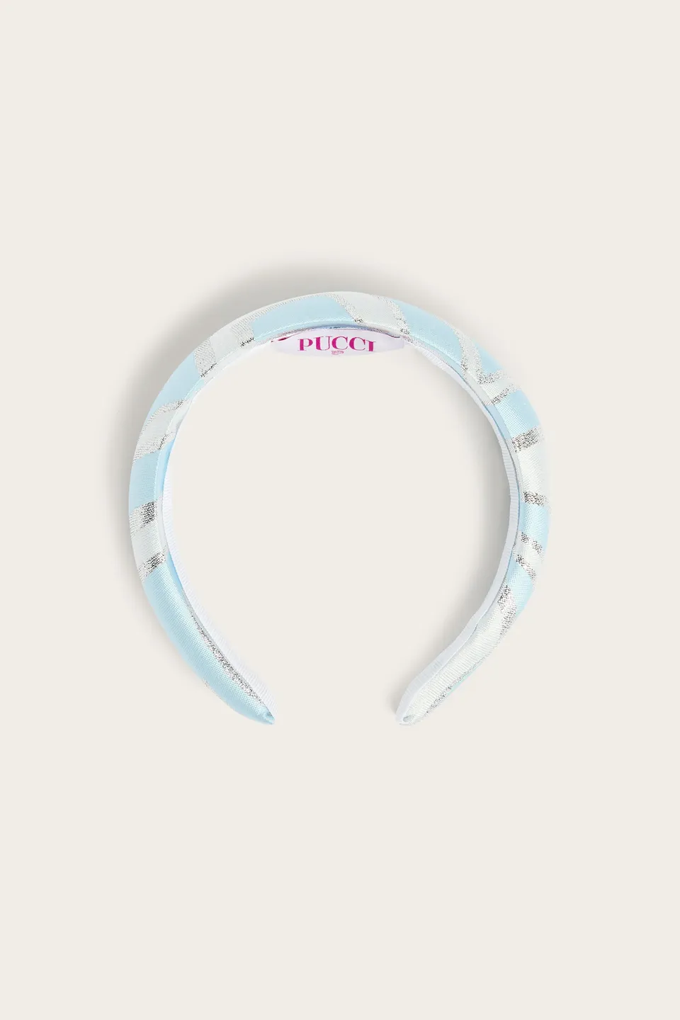 Emilio Pucci Labirinto serre-tête fille lurex bleu argent